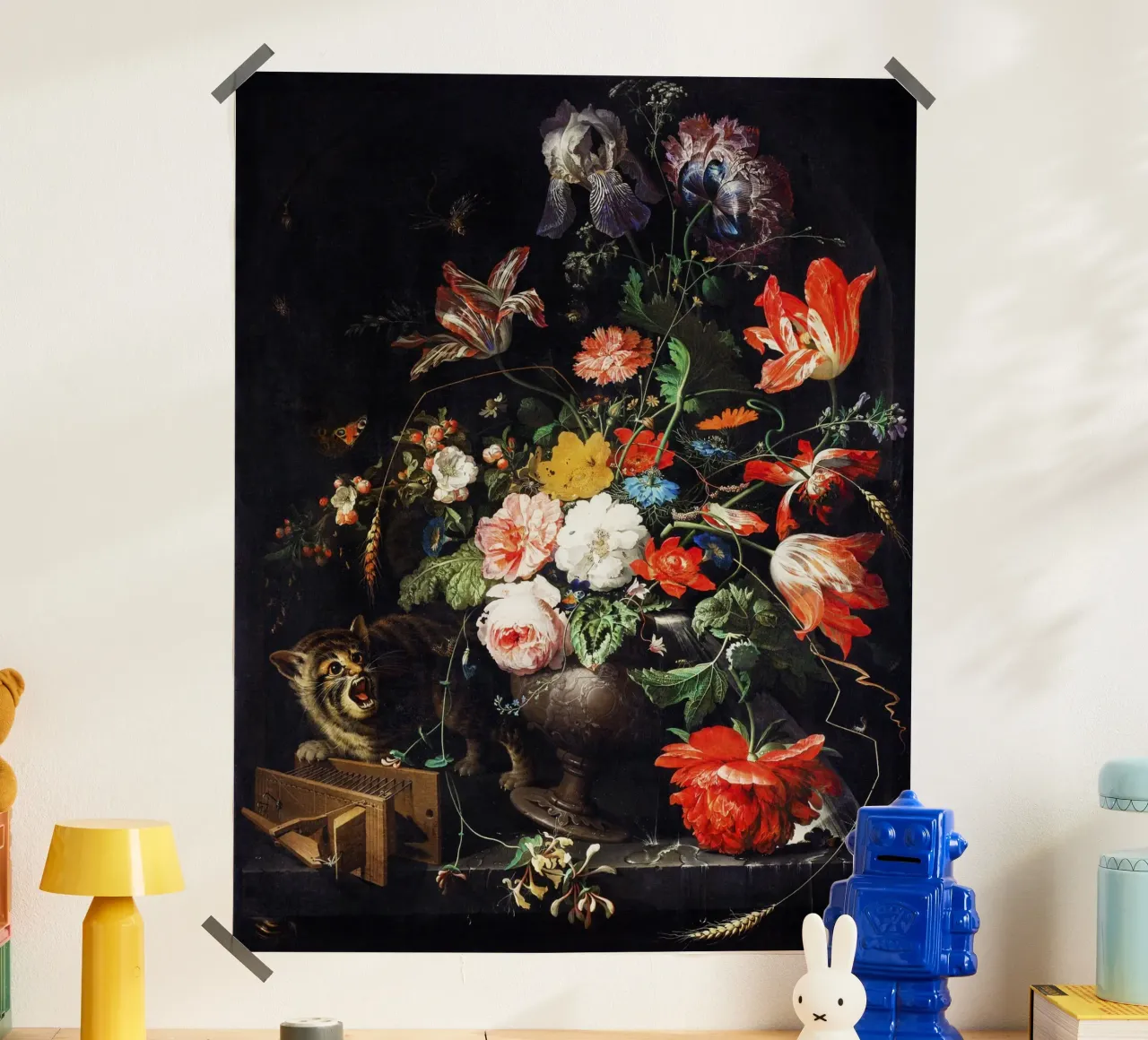 Il bouquet rovesciato (1660-1679 circa) di Abraham Mignon poster con telaio in legno da Art History
