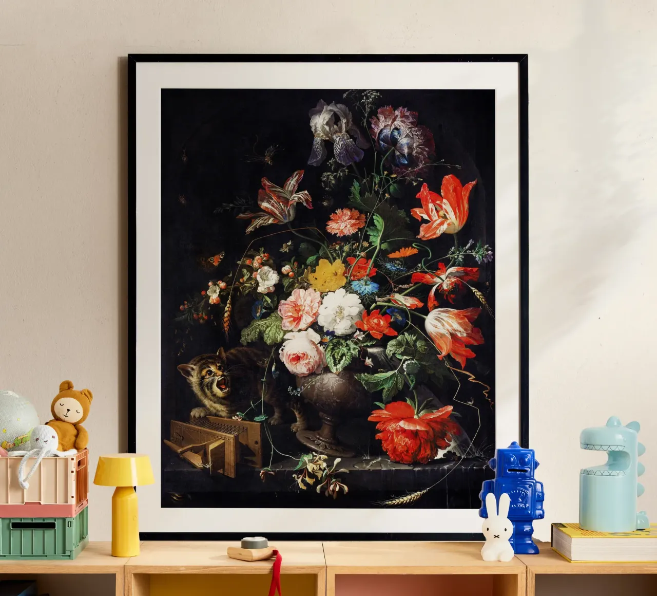 Il bouquet rovesciato (1660-1679 circa) di Abraham Mignon poster con telaio in legno da Art History