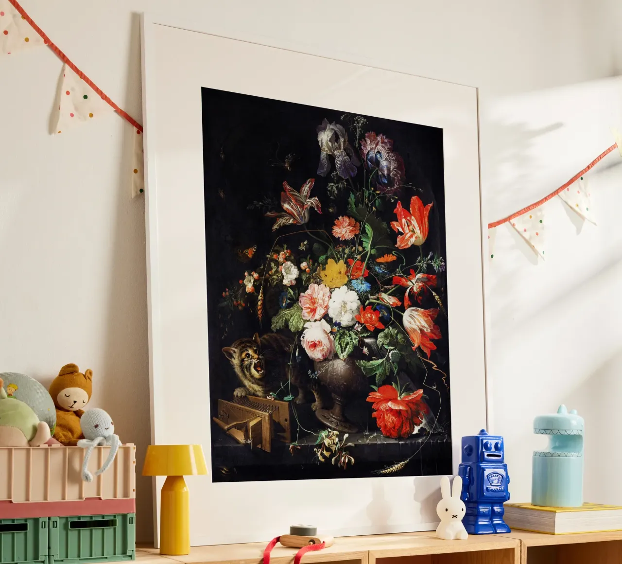 Il bouquet rovesciato (1660-1679 circa) di Abraham Mignon poster con telaio in legno da Art History