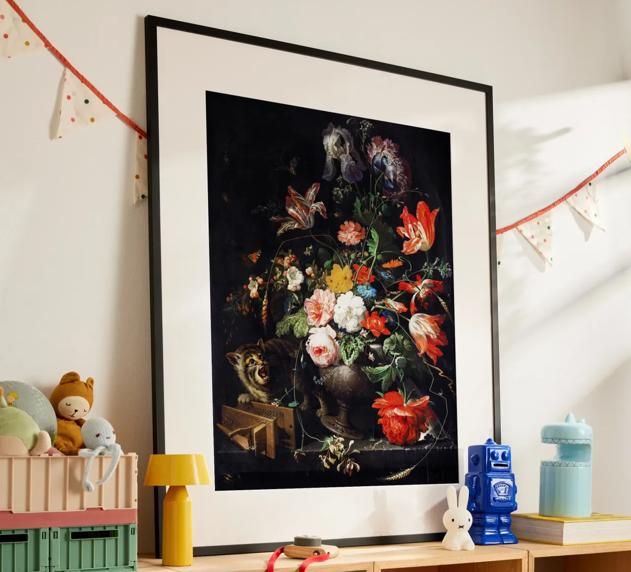 Il bouquet rovesciato (1660-1679 circa) di Abraham Mignon poster con telaio in legno da Art History