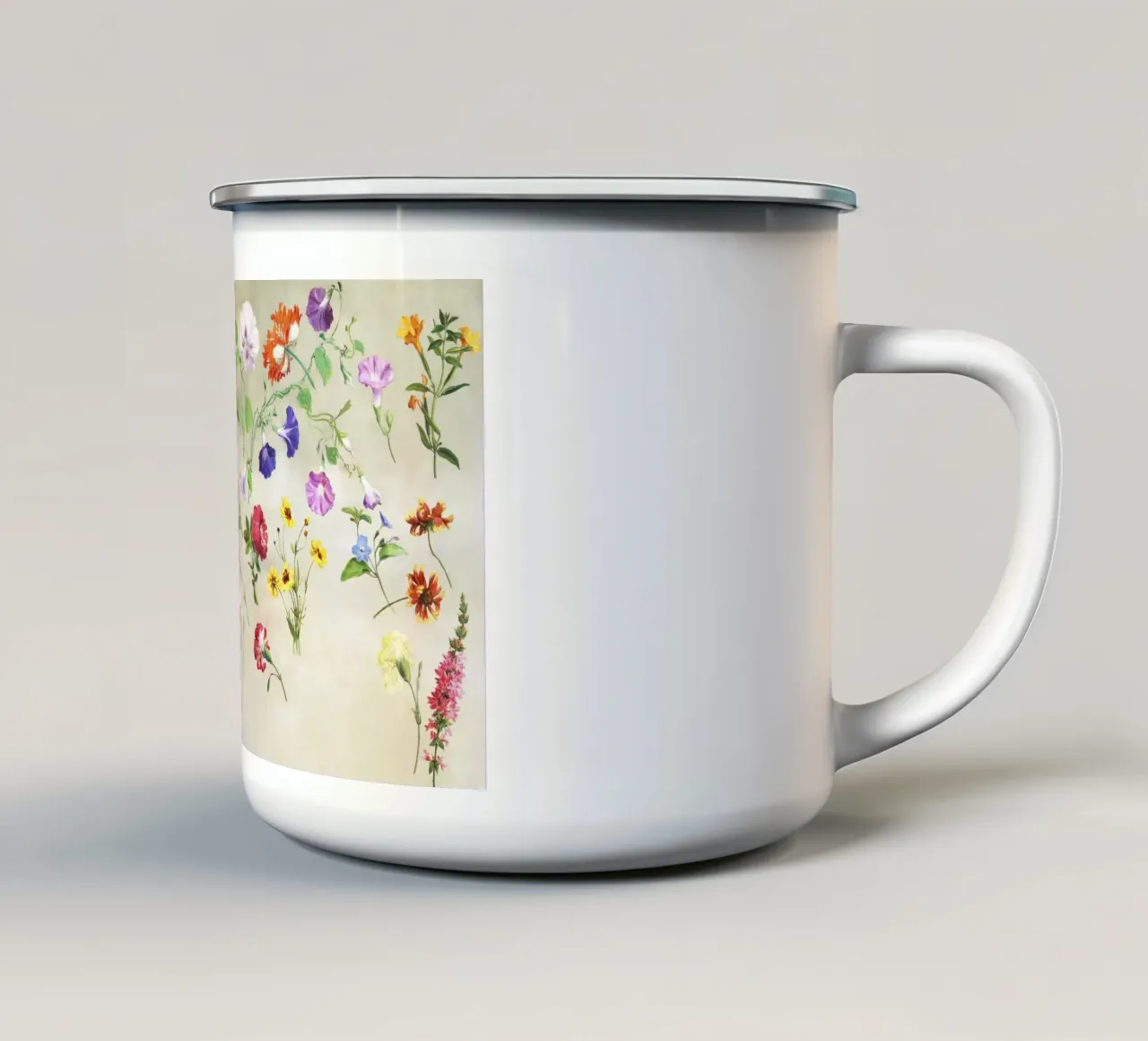 "Studi di fiori (1848)" del pittore svizzero Jacques-Laurent tazza in smalto da Classic Art Prints