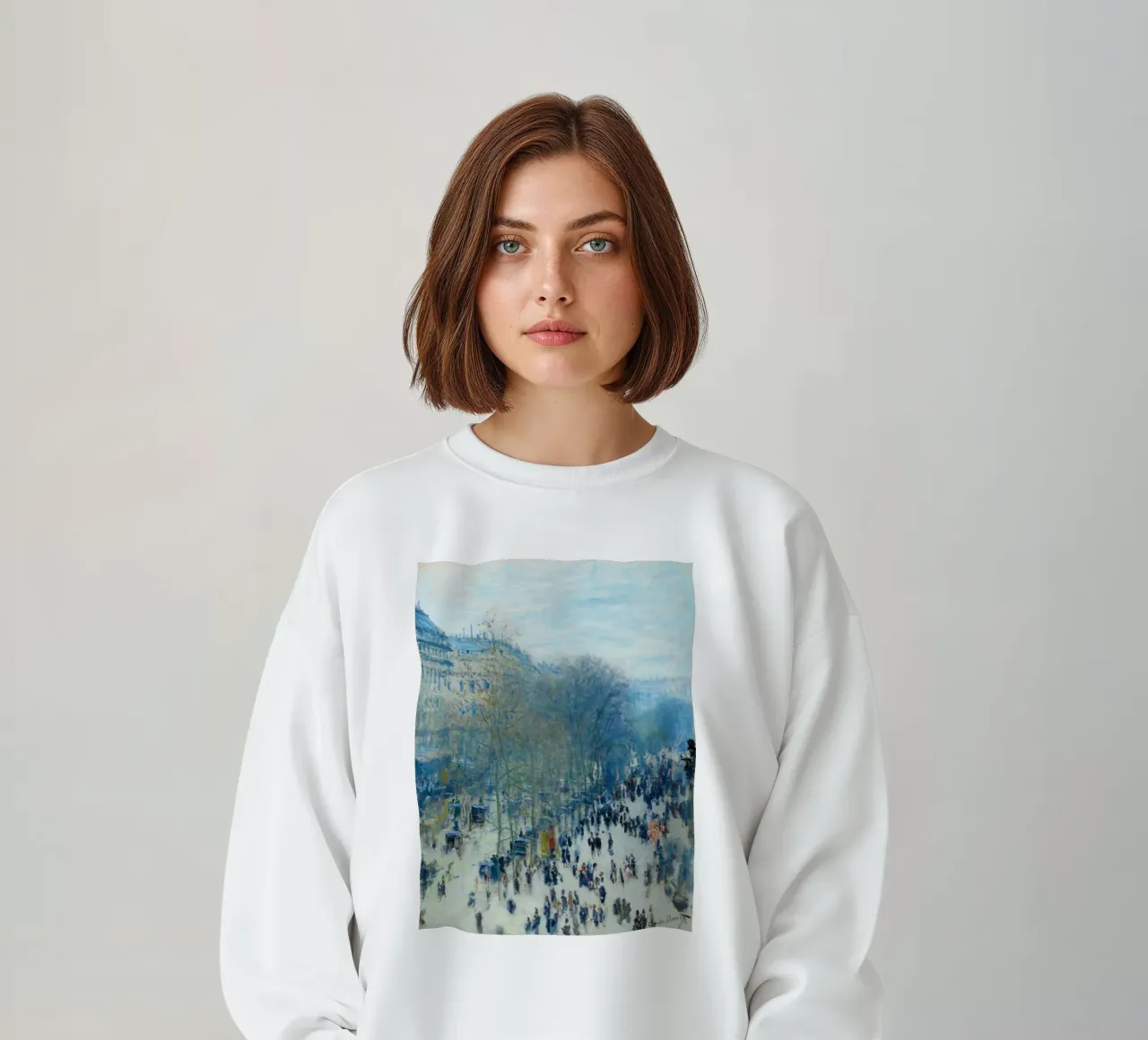 Boulevard des Capucines (c. 1873–1874) by Claude Monet sweatshirt by Monet Art Prints
