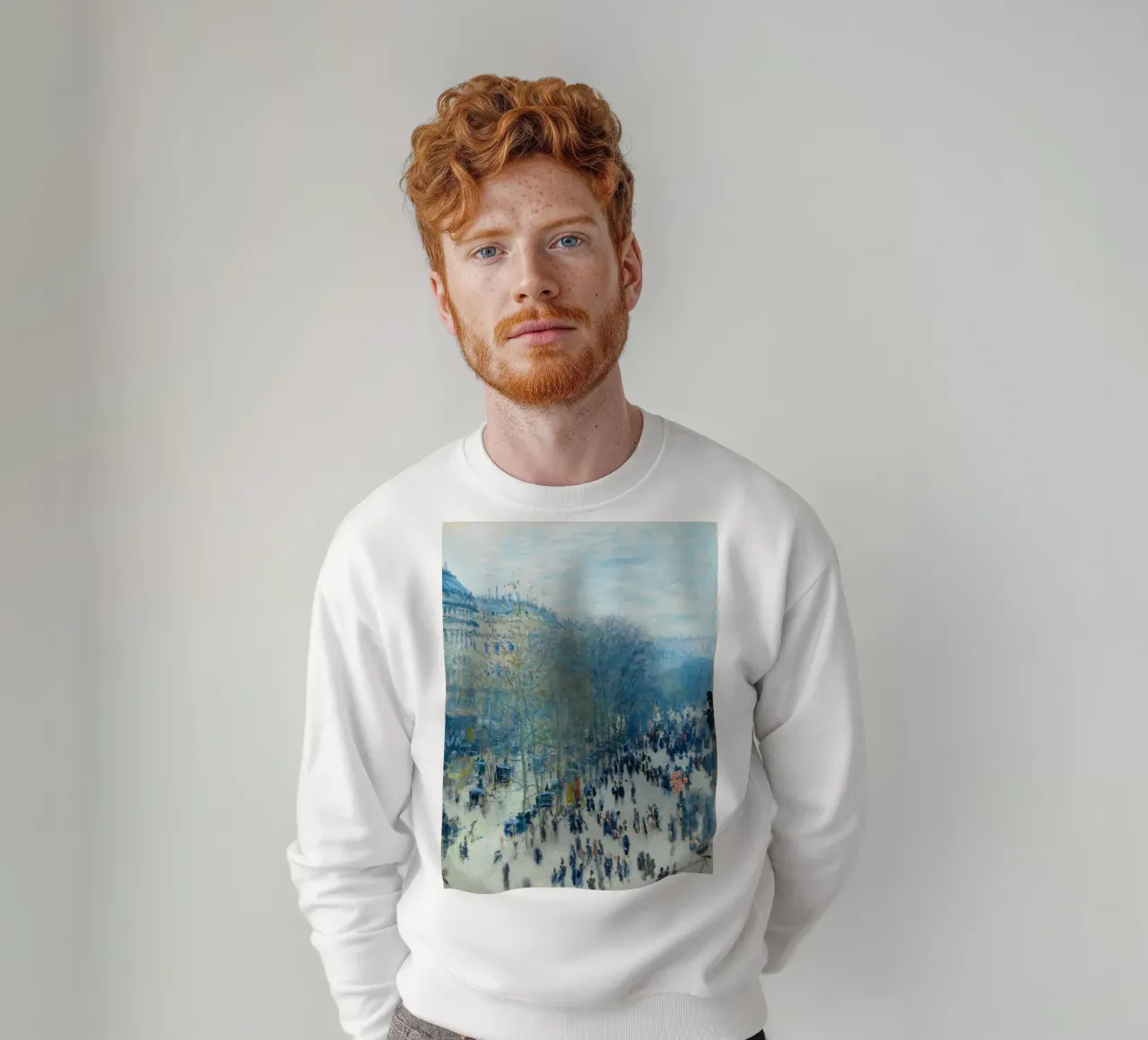 Boulevard des Capucines (c. 1873–1874) by Claude Monet sweatshirt by Monet Art Prints