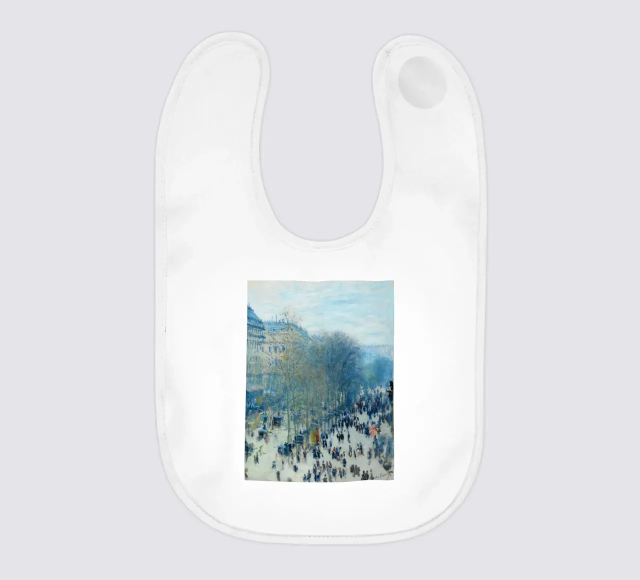 Boulevard des Capucines (1873-1874 circa) di Claude Monet bavaglino da Monet Art Prints