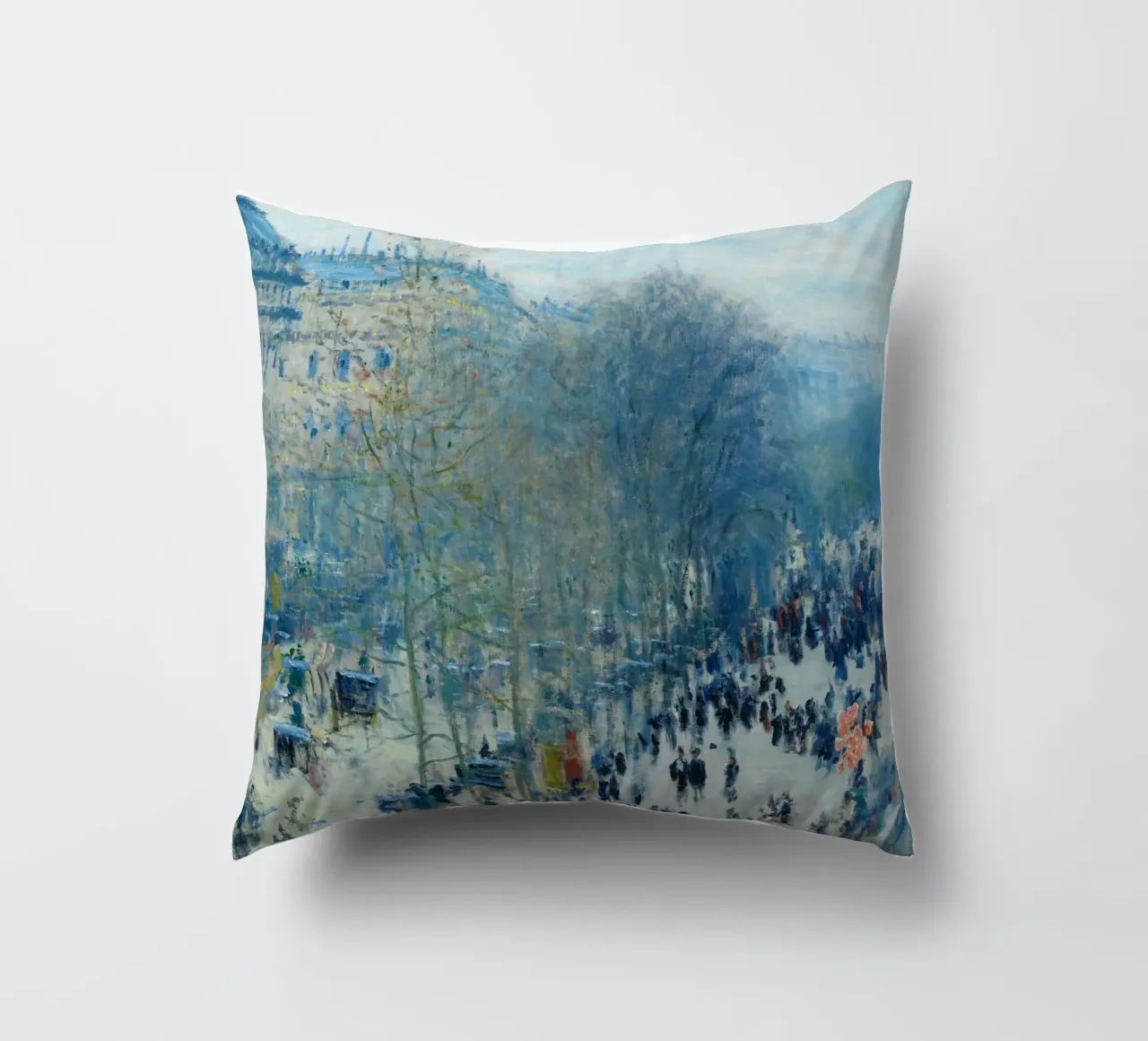 Boulevard des Capucines (c. 1873–1874) by Claude Monet decorative cushion by Monet Art Prints