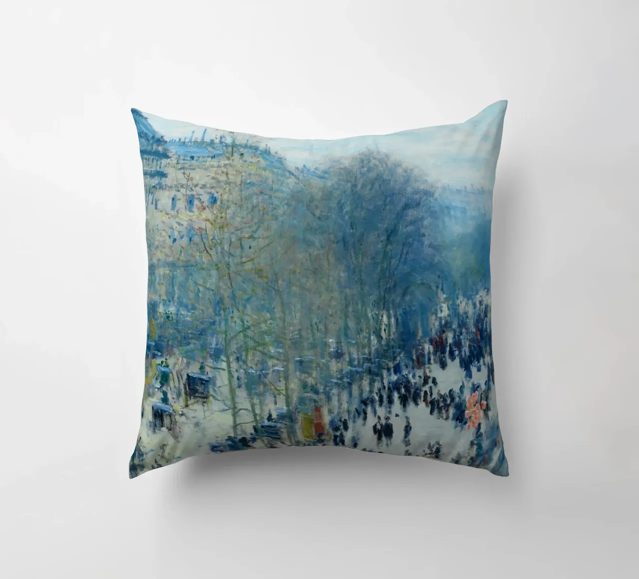 Boulevard des Capucines (c. 1873–1874) by Claude Monet decorative cushion by Monet Art Prints