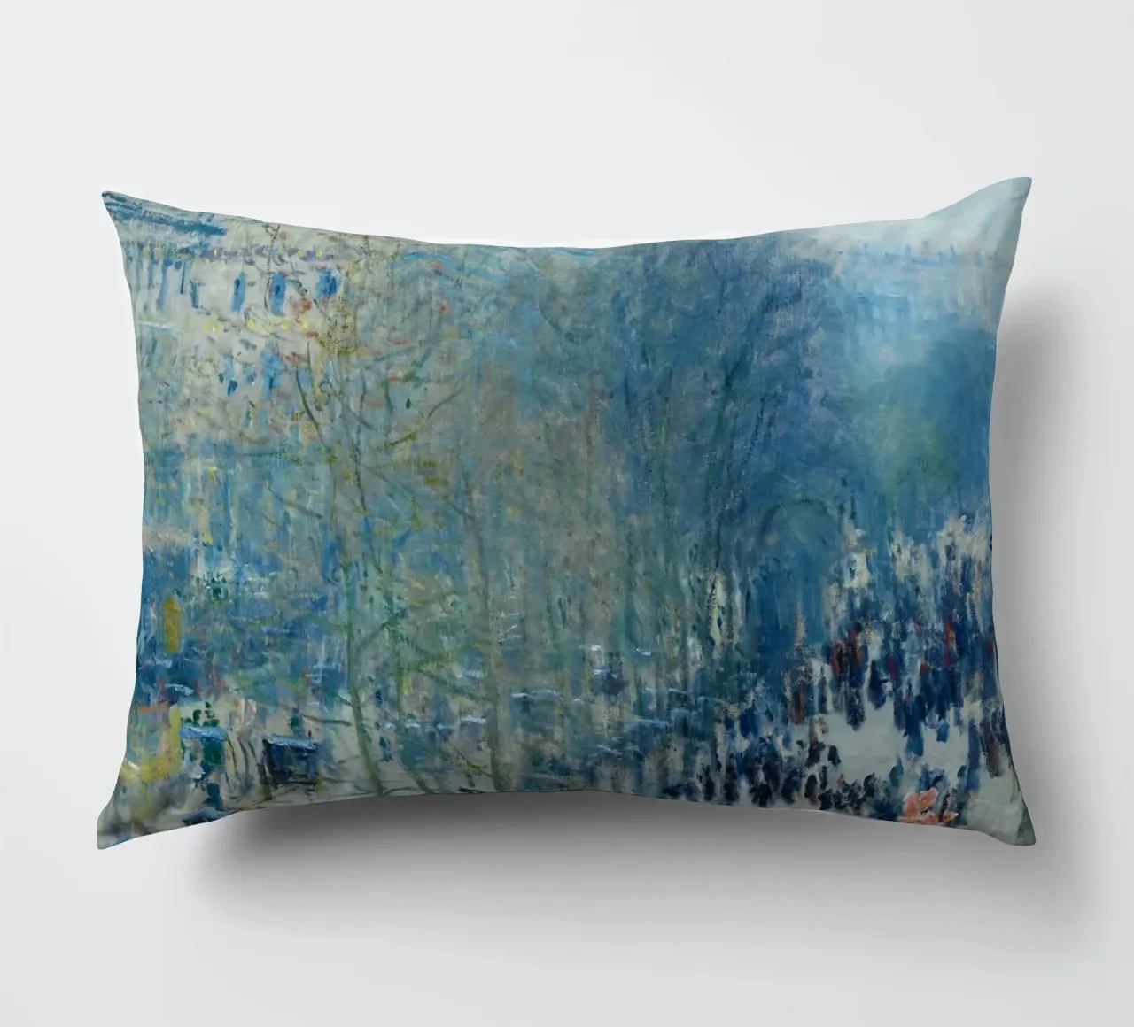 Boulevard des Capucines (c. 1873–1874) by Claude Monet decorative cushion by Monet Art Prints