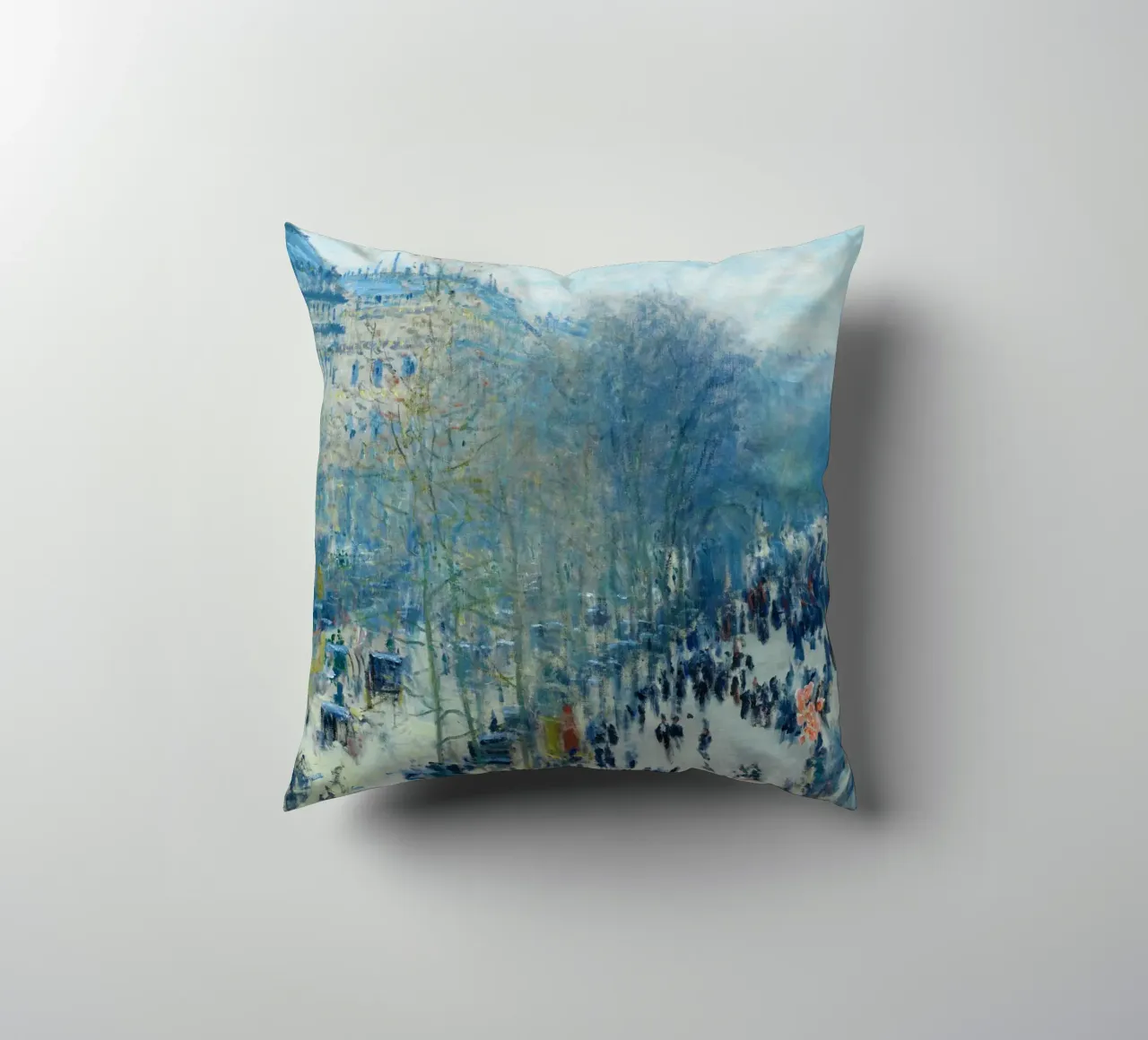 Boulevard des Capucines (c. 1873–1874) by Claude Monet decorative cushion by Monet Art Prints