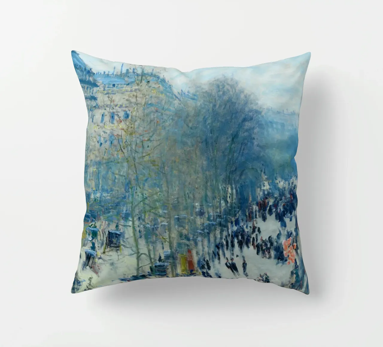 Boulevard des Capucines (c. 1873–1874) by Claude Monet decorative cushion by Monet Art Prints