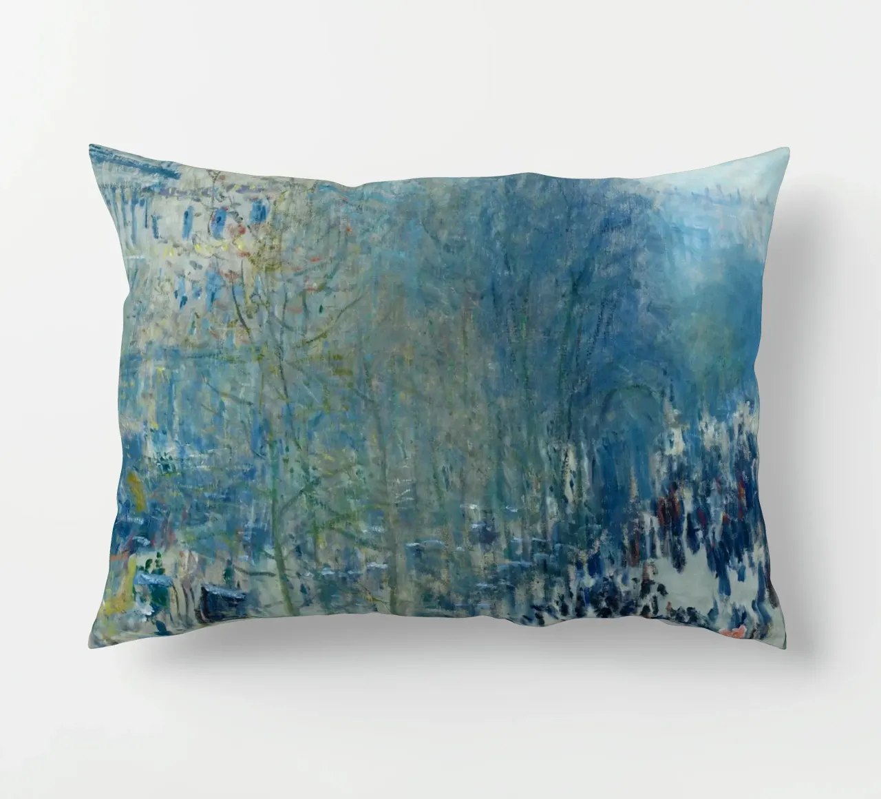 Boulevard des Capucines (c. 1873–1874) by Claude Monet decorative cushion by Monet Art Prints