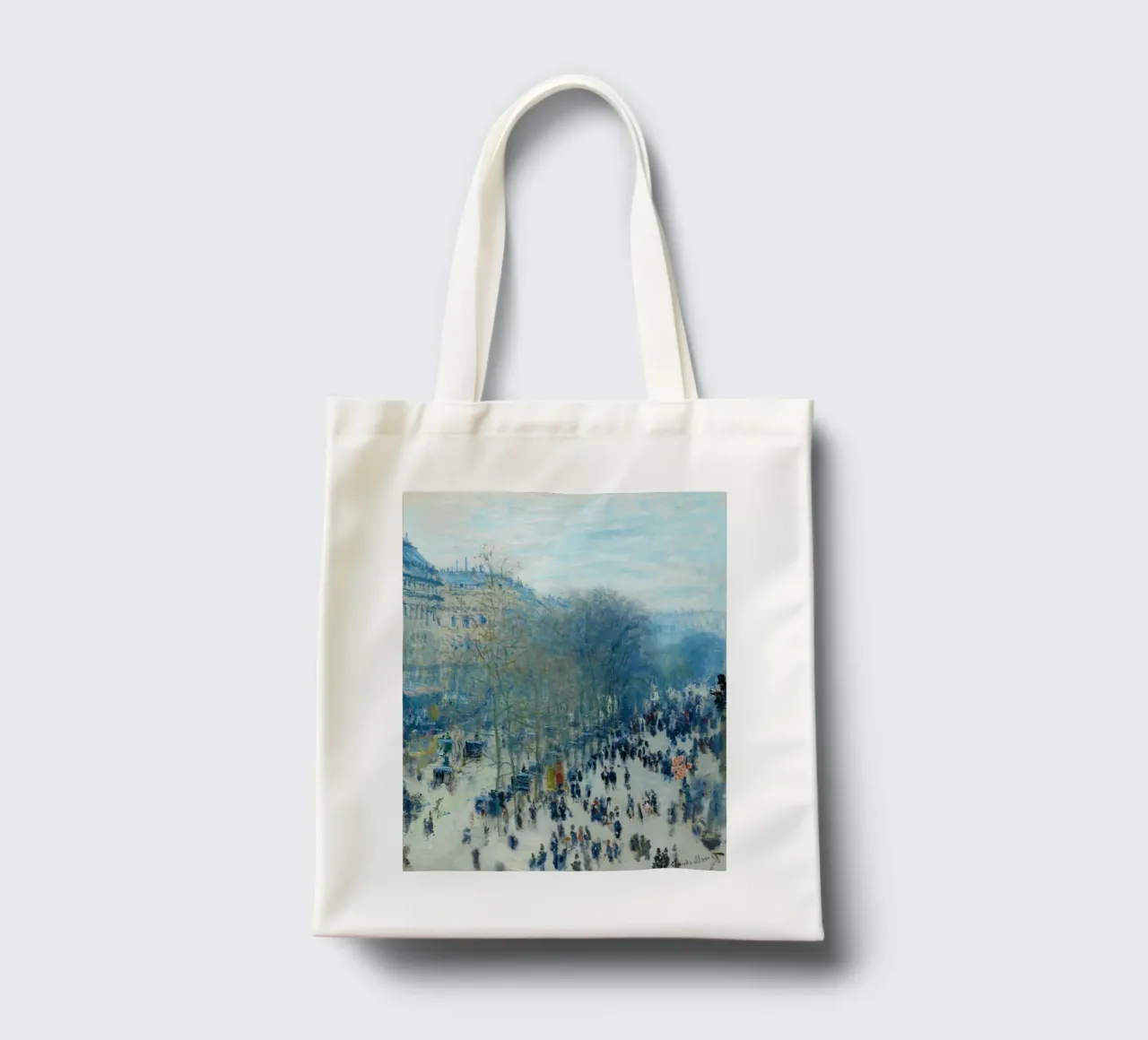 Boulevard des Capucines (1873-1874 circa) di Claude Monet borsa in juta da Monet Art Prints