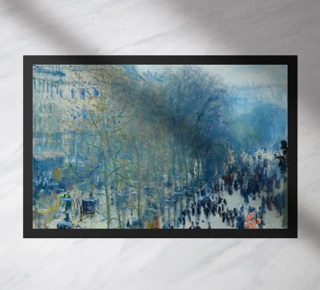 Boulevard des Capucines (c. 1873–1874) by Claude Monet doormat by Monet Art Prints