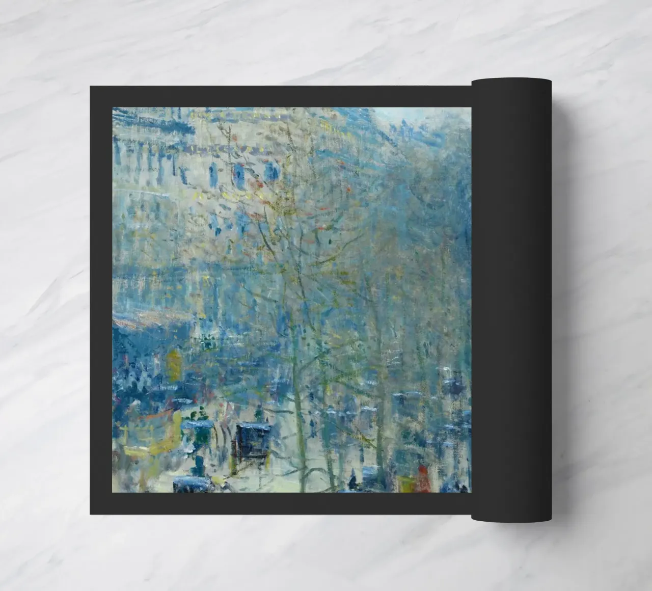 Boulevard des Capucines (c. 1873–1874) by Claude Monet doormat by Monet Art Prints