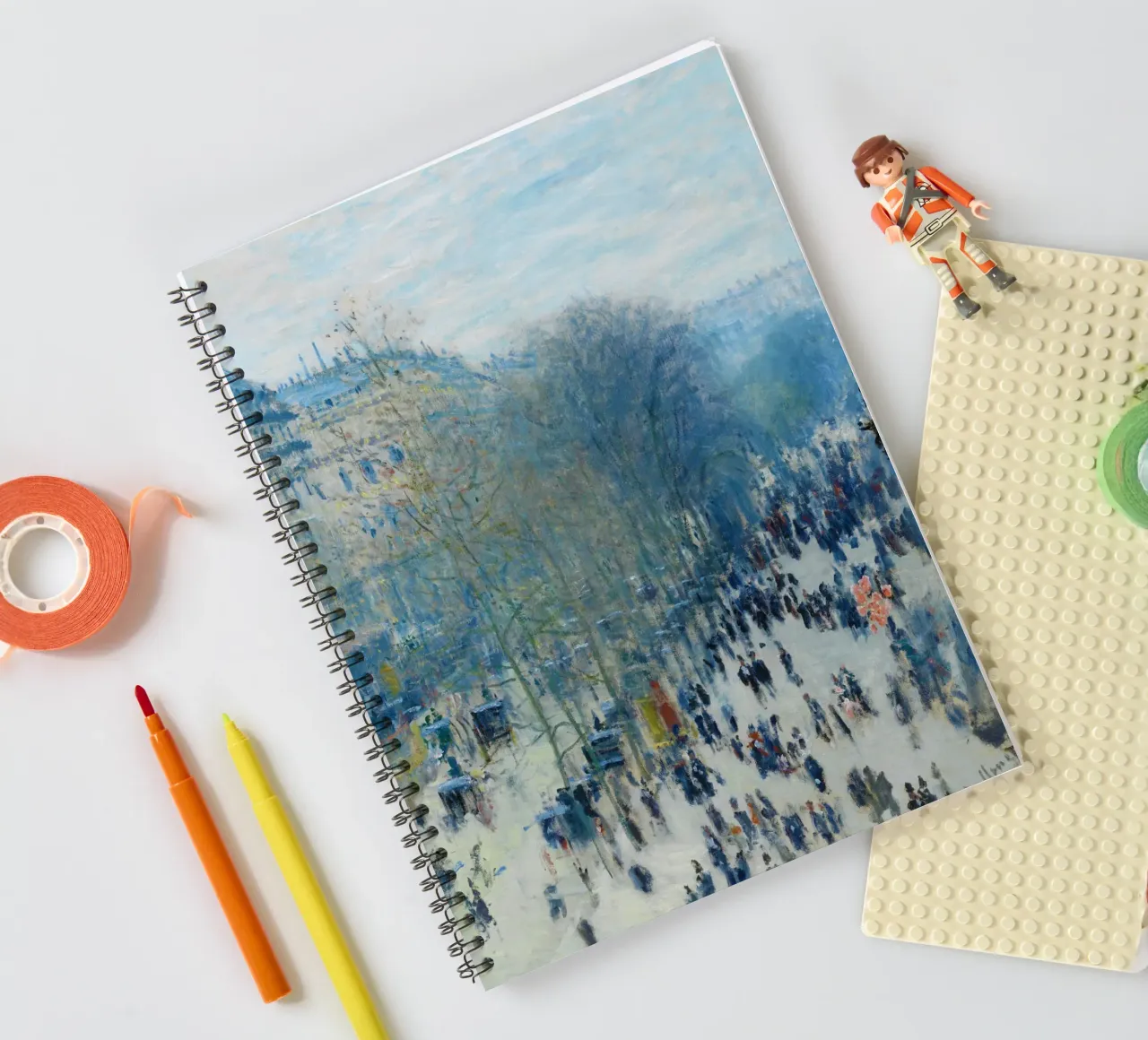 Boulevard des Capucines (c. 1873–1874) by Claude Monet spiral notebook by Monet Art Prints