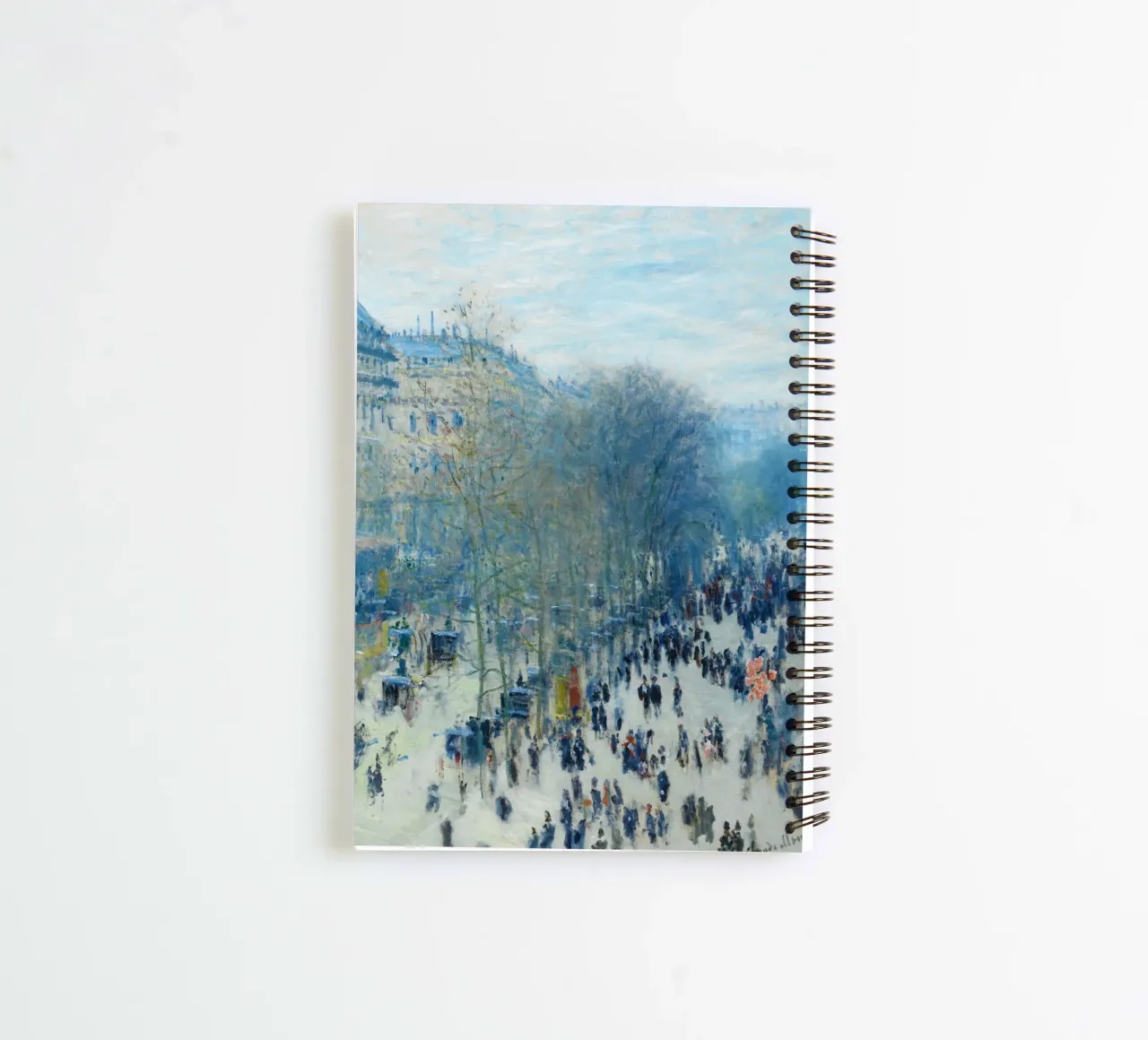 Boulevard des Capucines (c. 1873–1874) by Claude Monet spiral notebook by Monet Art Prints