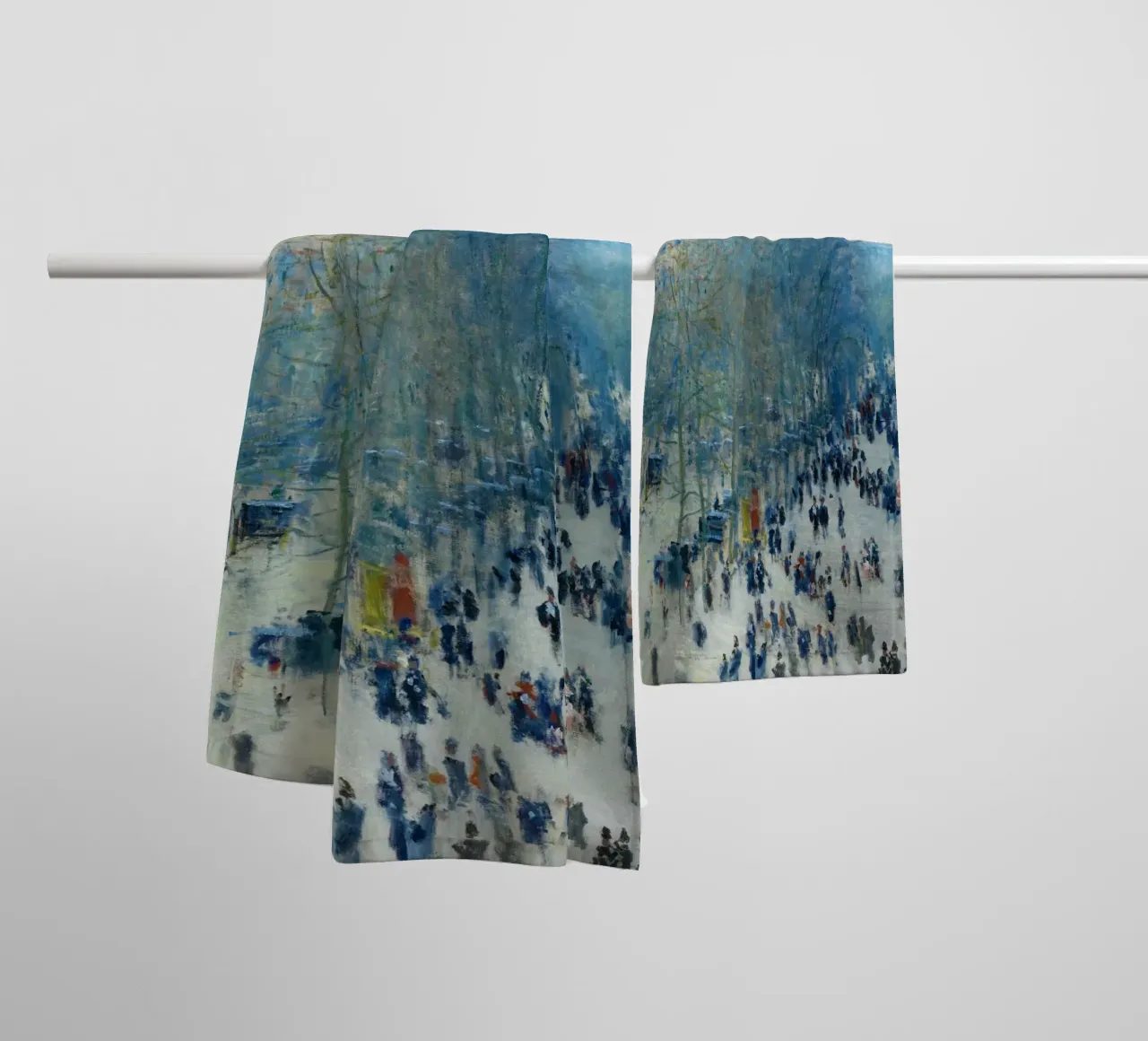 Boulevard des Capucines (c. 1873–1874) by Claude Monet towel by Monet Art Prints