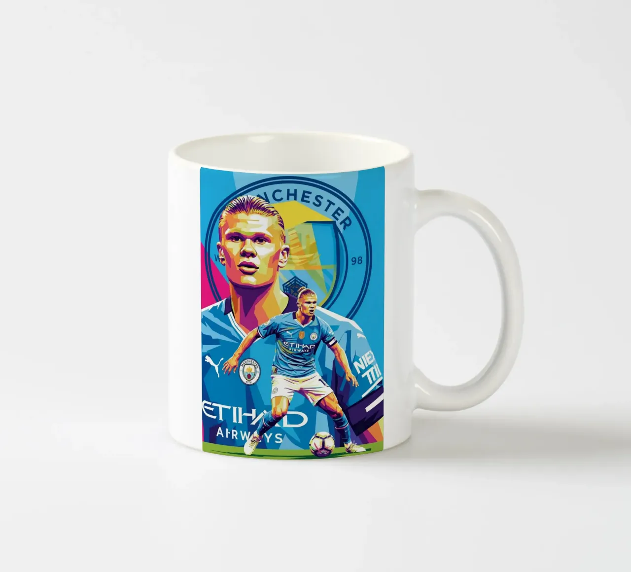 Erling Haaland- WPAP art style (2) tazza in ceramica da Hantamrata