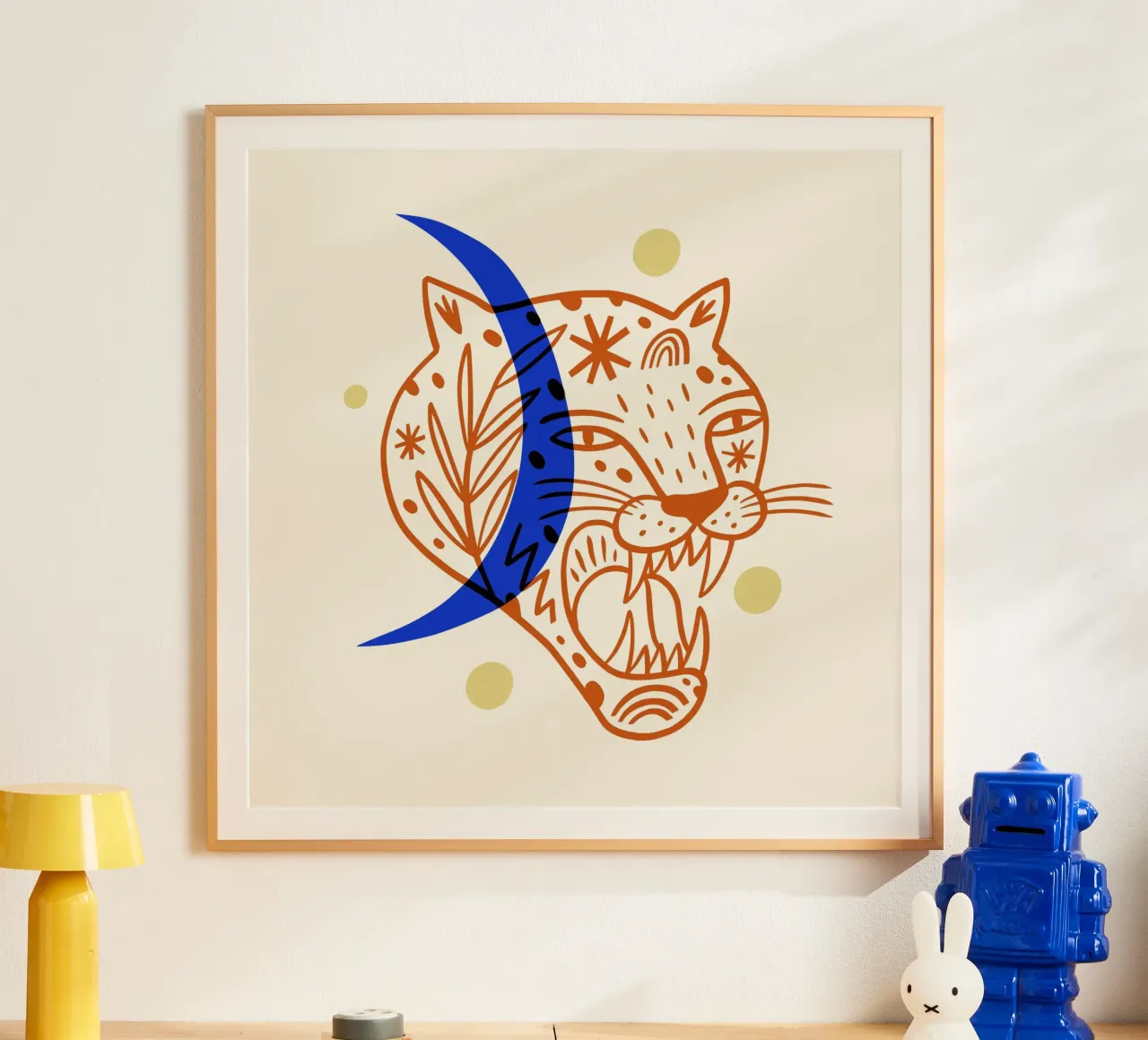 Boho Tiger No 02 poster con telaio in plastica da treechild