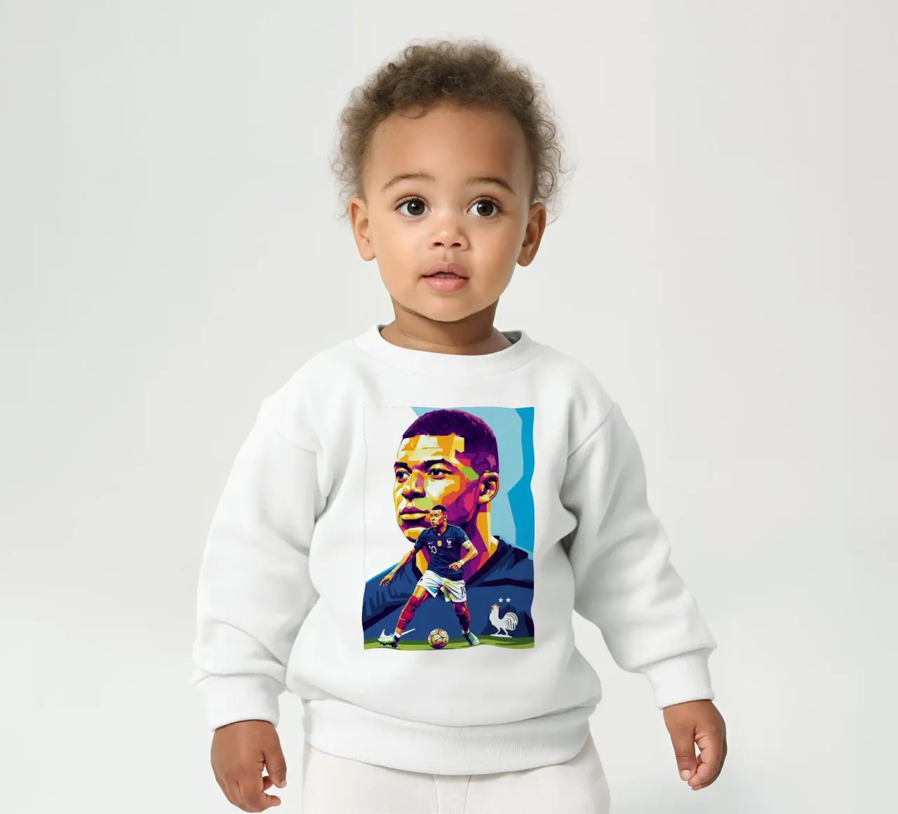 Kylian Mbappe - WPAP art style (1) felpa neonato da Hantamrata