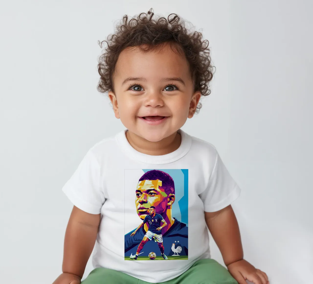 Kylian Mbappe - WPAP art style (1) maglietta neonato da Hantamrata
