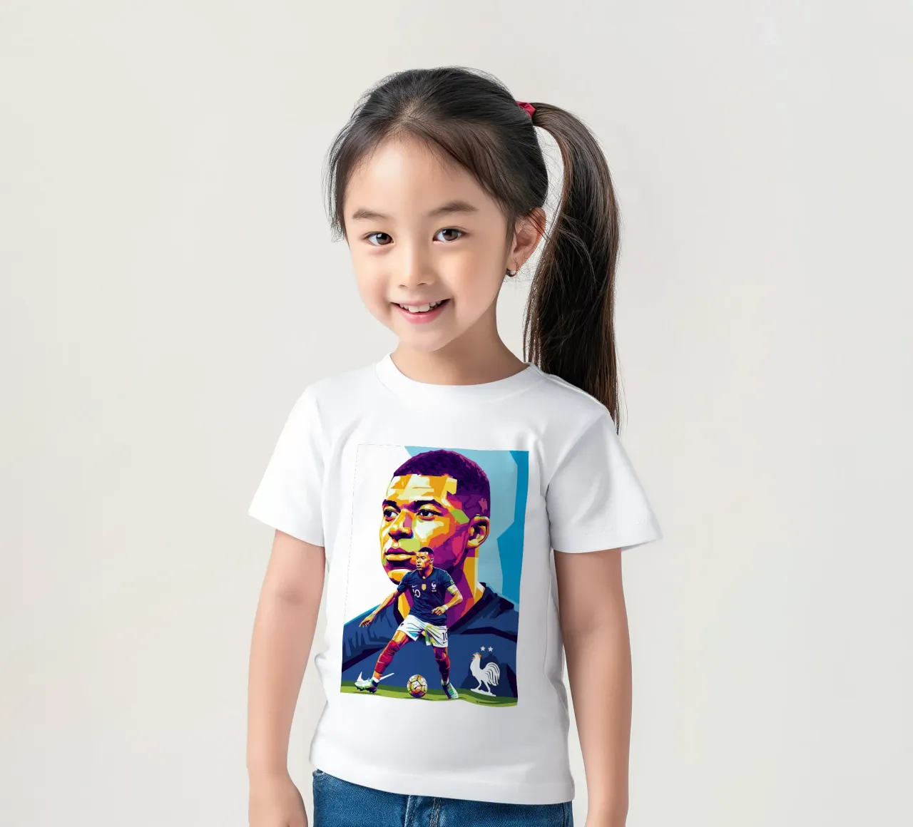 Kylian Mbappe - WPAP art style (1) t-shirt bambini da Hantamrata