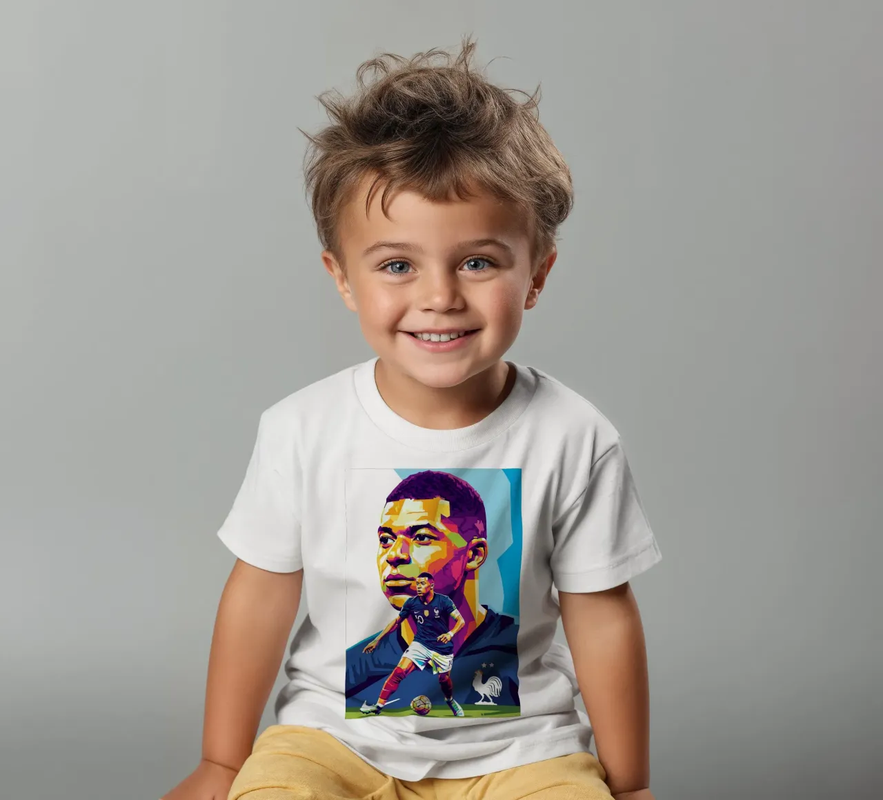 Kylian Mbappe - WPAP art style (1) t-shirt bambini da Hantamrata