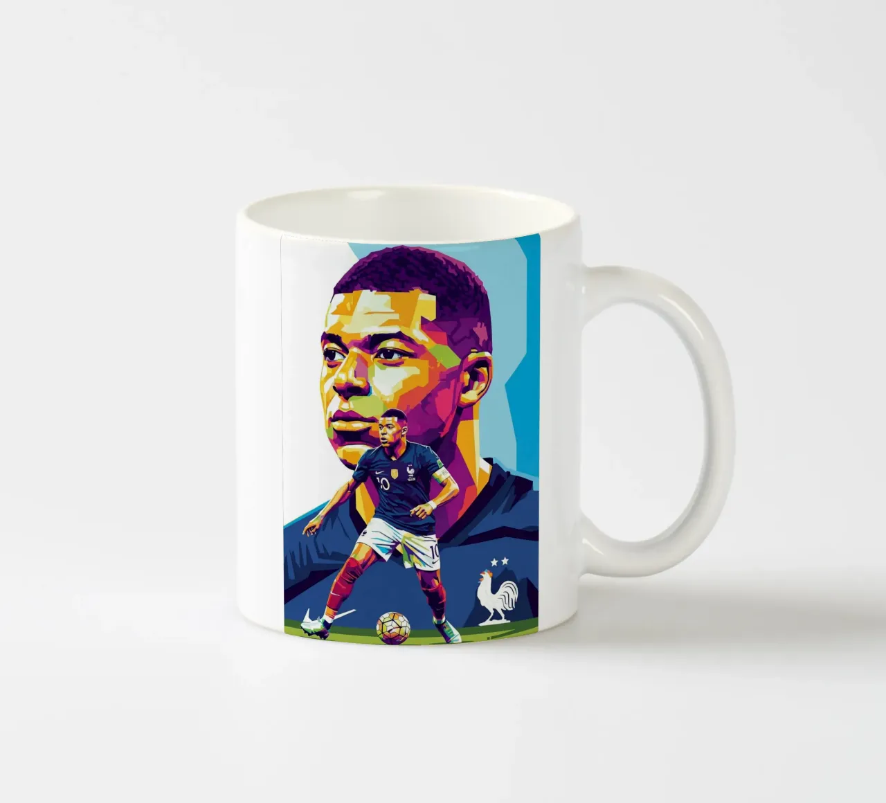 Kylian Mbappe - WPAP art style (1) tazza in ceramica da Hantamrata