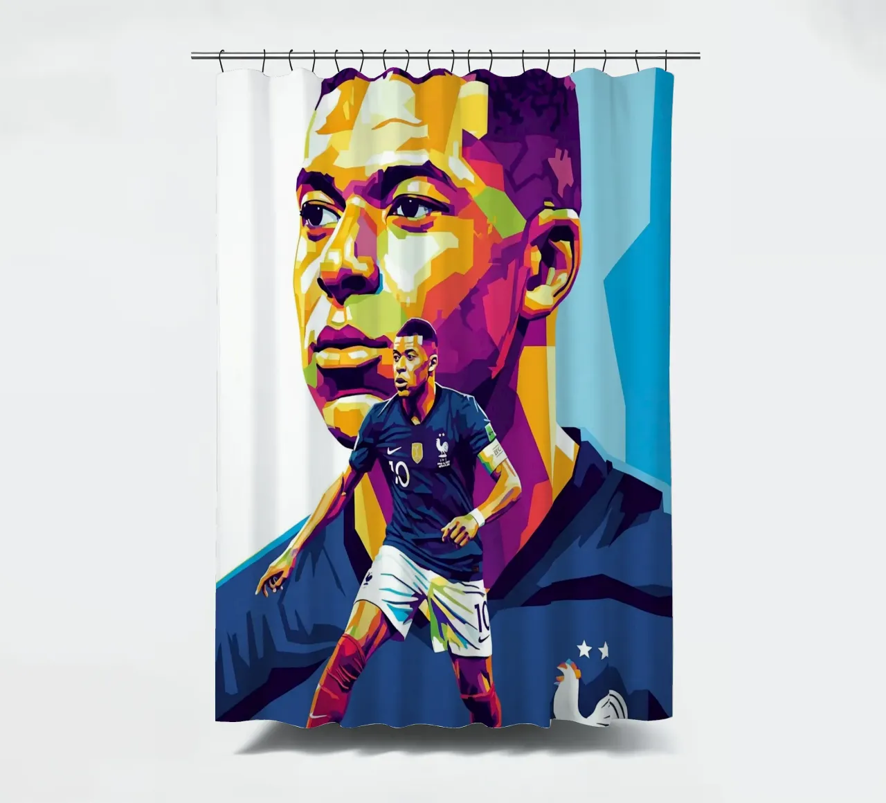 Kylian Mbappe - WPAP art style (1) tenda da doccia da Hantamrata