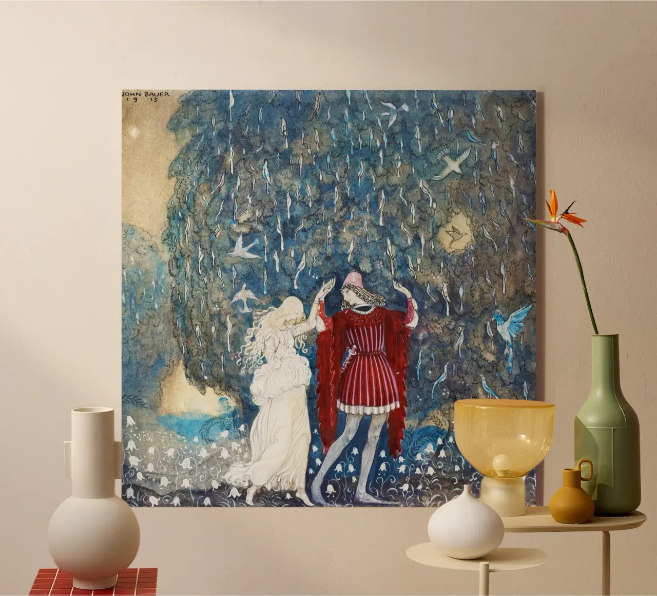 Lena Dances with the Knight, 1915) by John Bauer acrylic glass by Art History