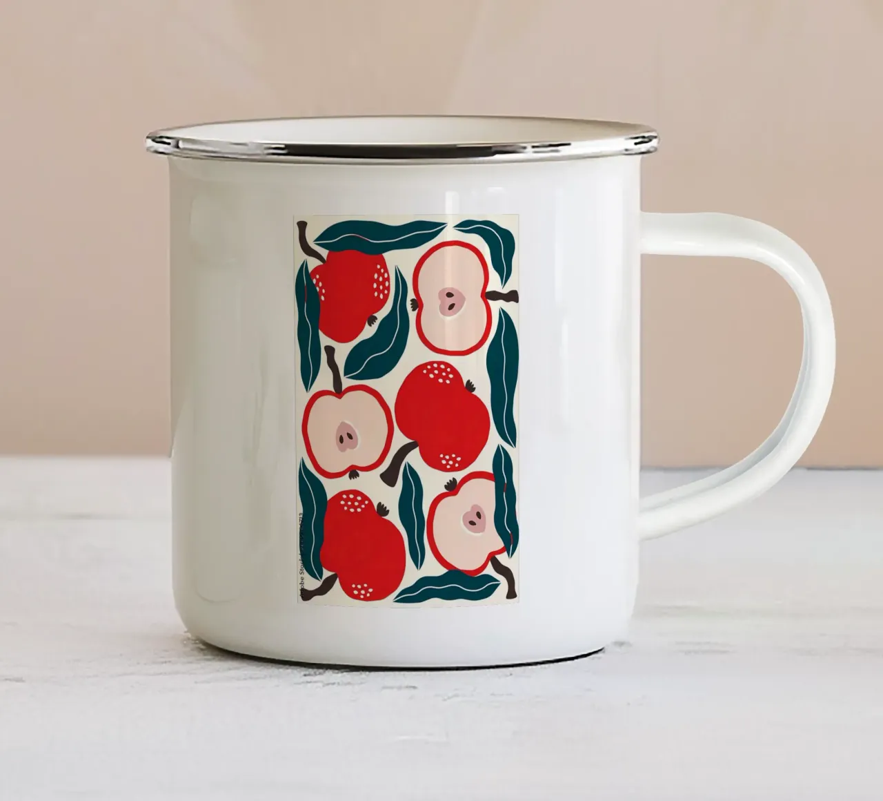 Mele e foglie tazza in smalto da Haleigh