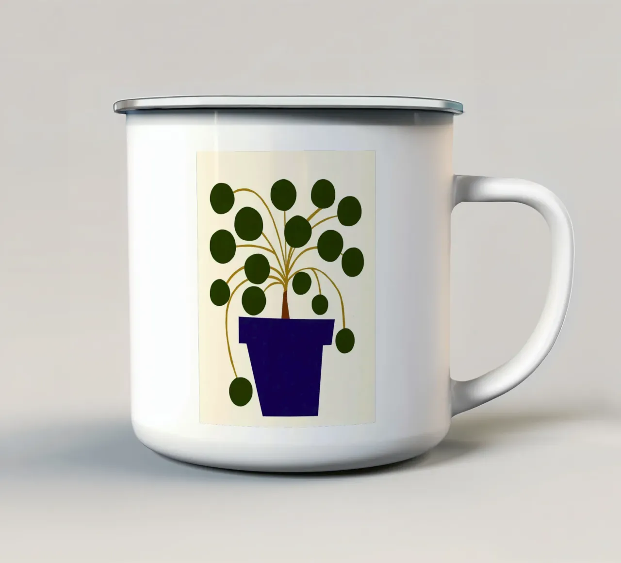 Abstract Botanisch emaille mok van Haleigh