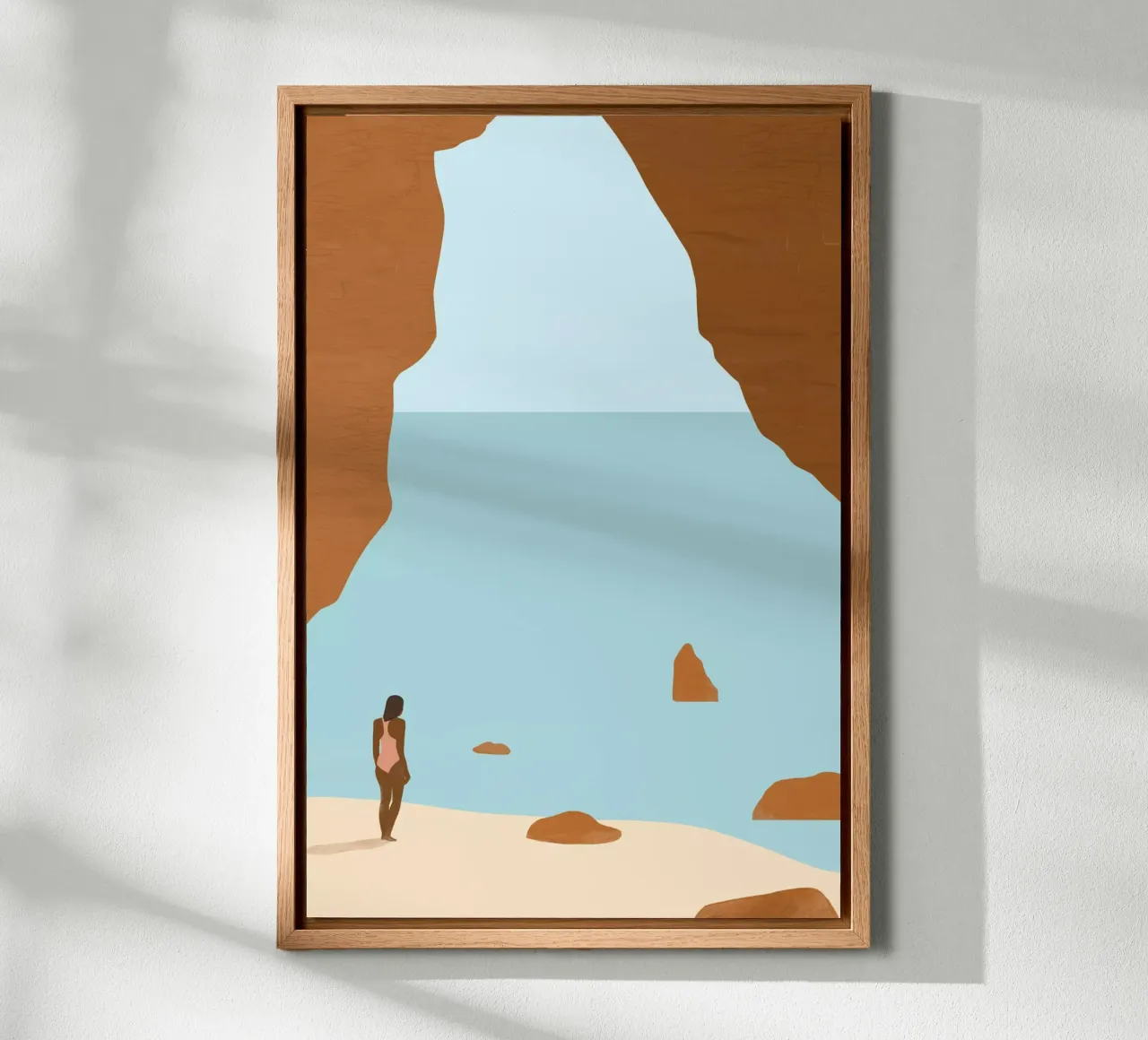 Rocky coast canvas with Floater frame by Katinka Reinke