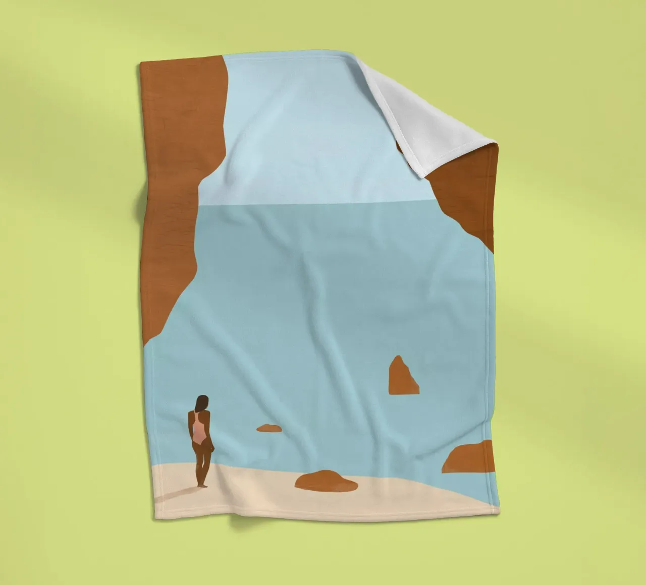 Rocky coast fleece blanket by Katinka Reinke