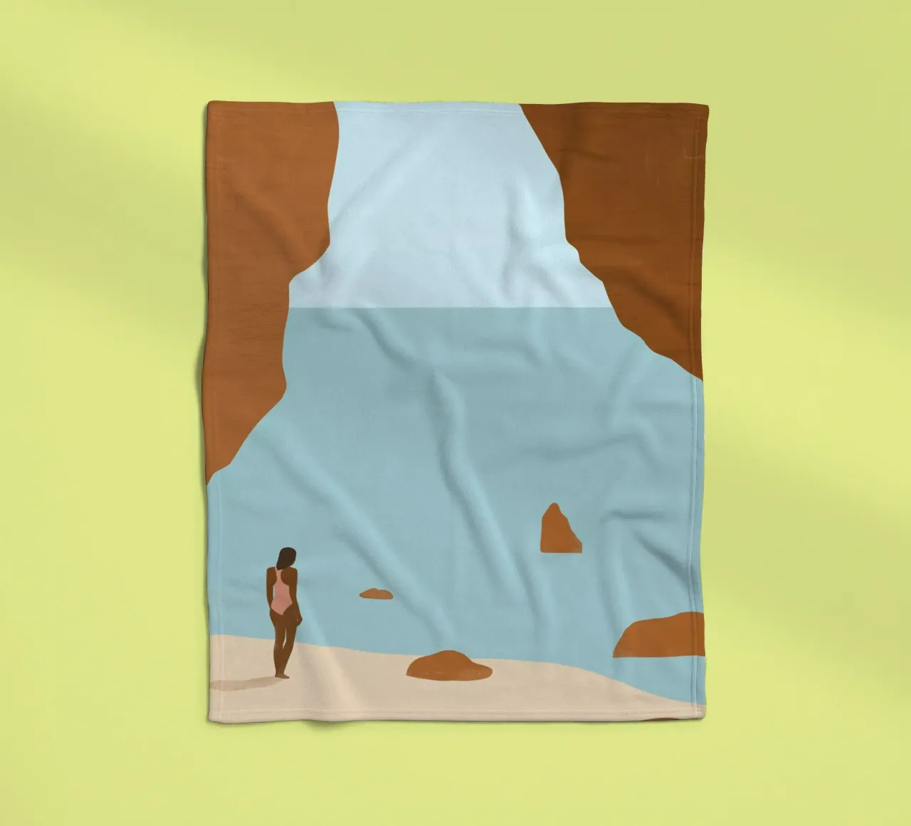 Rocky coast fleece blanket by Katinka Reinke