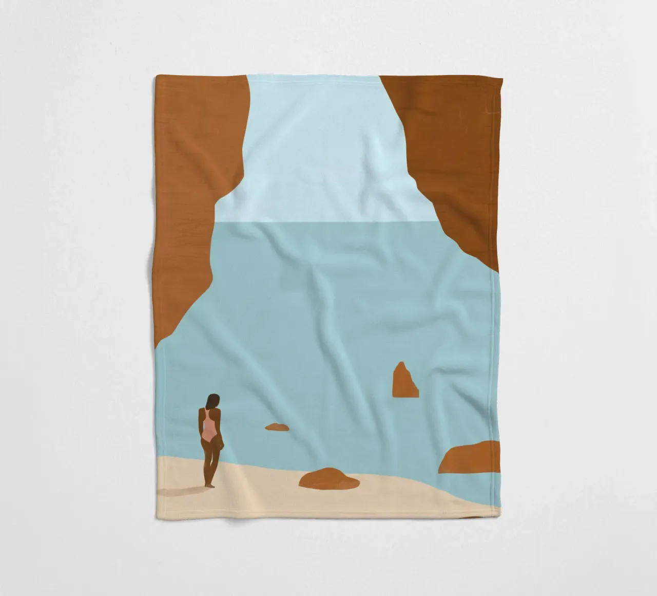 Rocky coast fleece blanket by Katinka Reinke