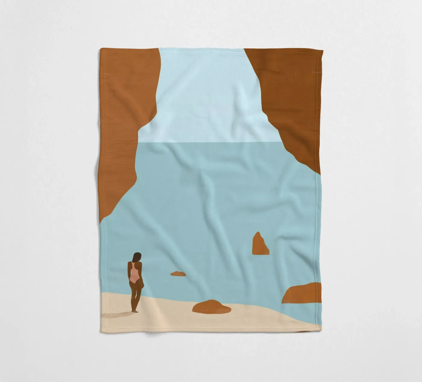 Felsenküste Fleecedecke von Katinka Reinke