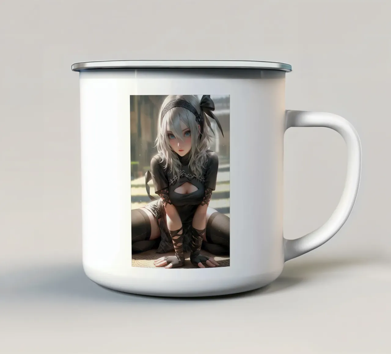 2B Nier Automata tazza in smalto da Fleur de Lys