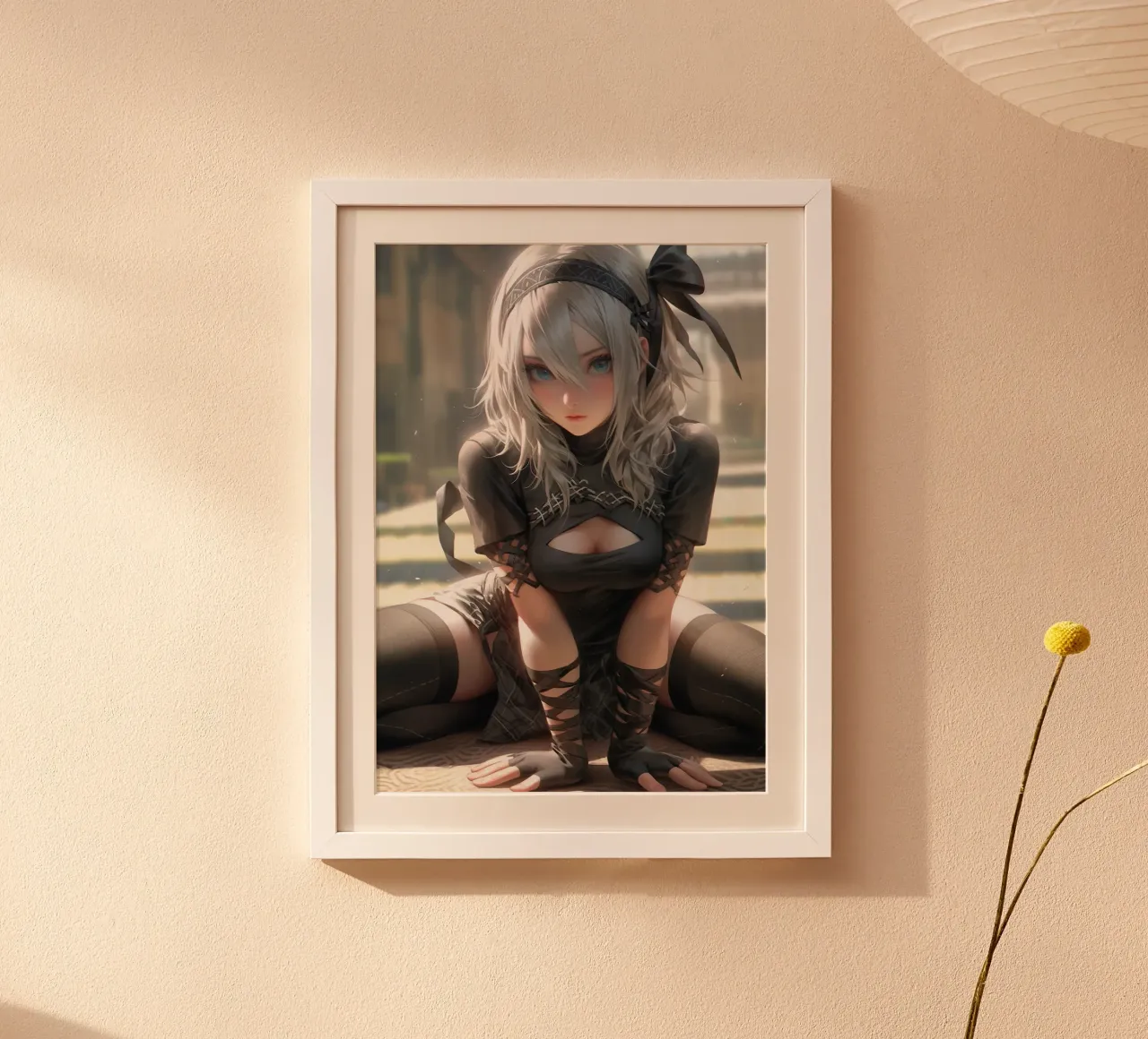 2B Nier Automata poster con telaio in alluminio da Fleur de Lys