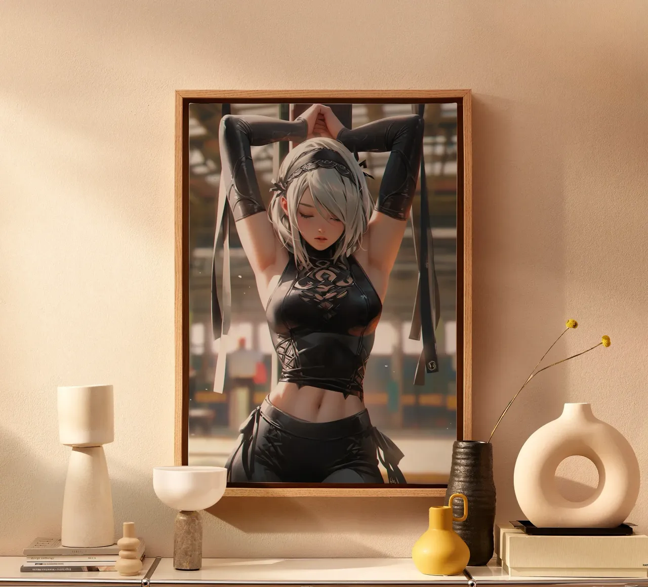 2B Nier Automata canvas van Fleur de Lys