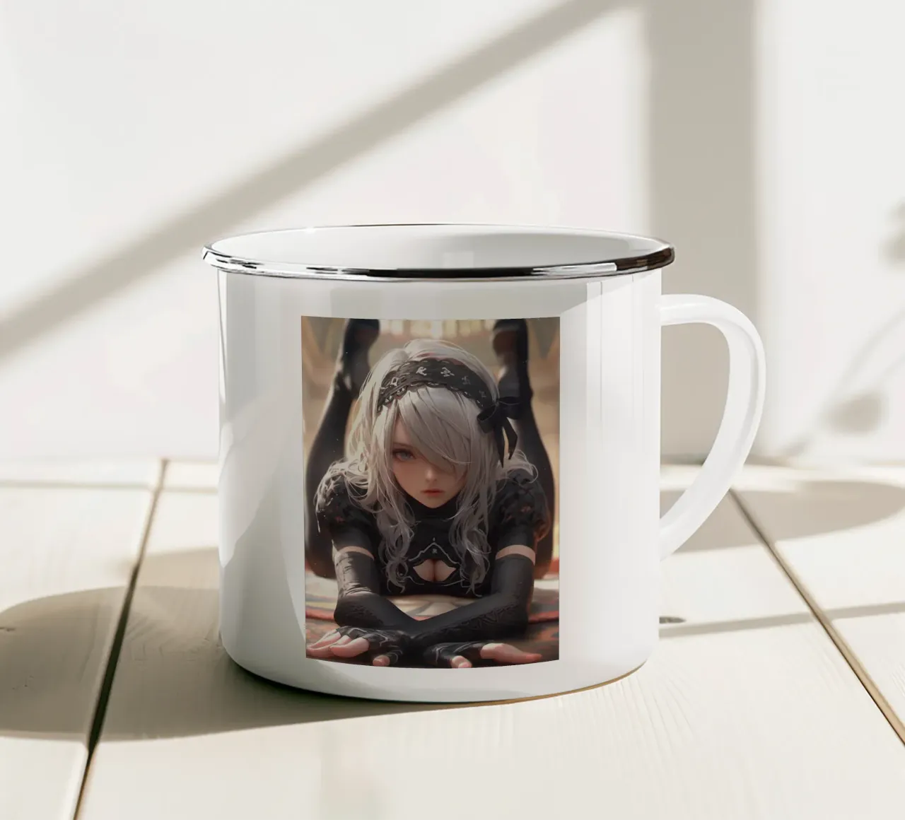 2B Nier Automata tazza in smalto da Fleur de Lys