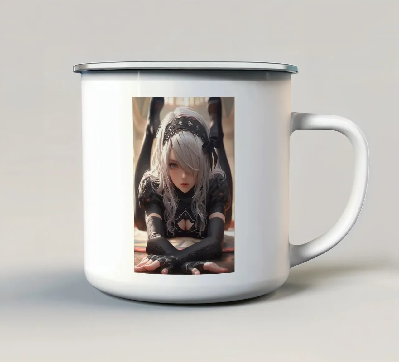 2B Nier Automata tazza in smalto da Fleur de Lys