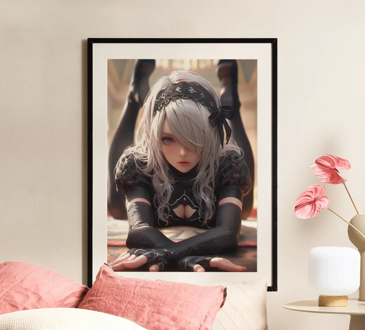 2B Nier Automata poster con telaio in alluminio da Fleur de Lys
