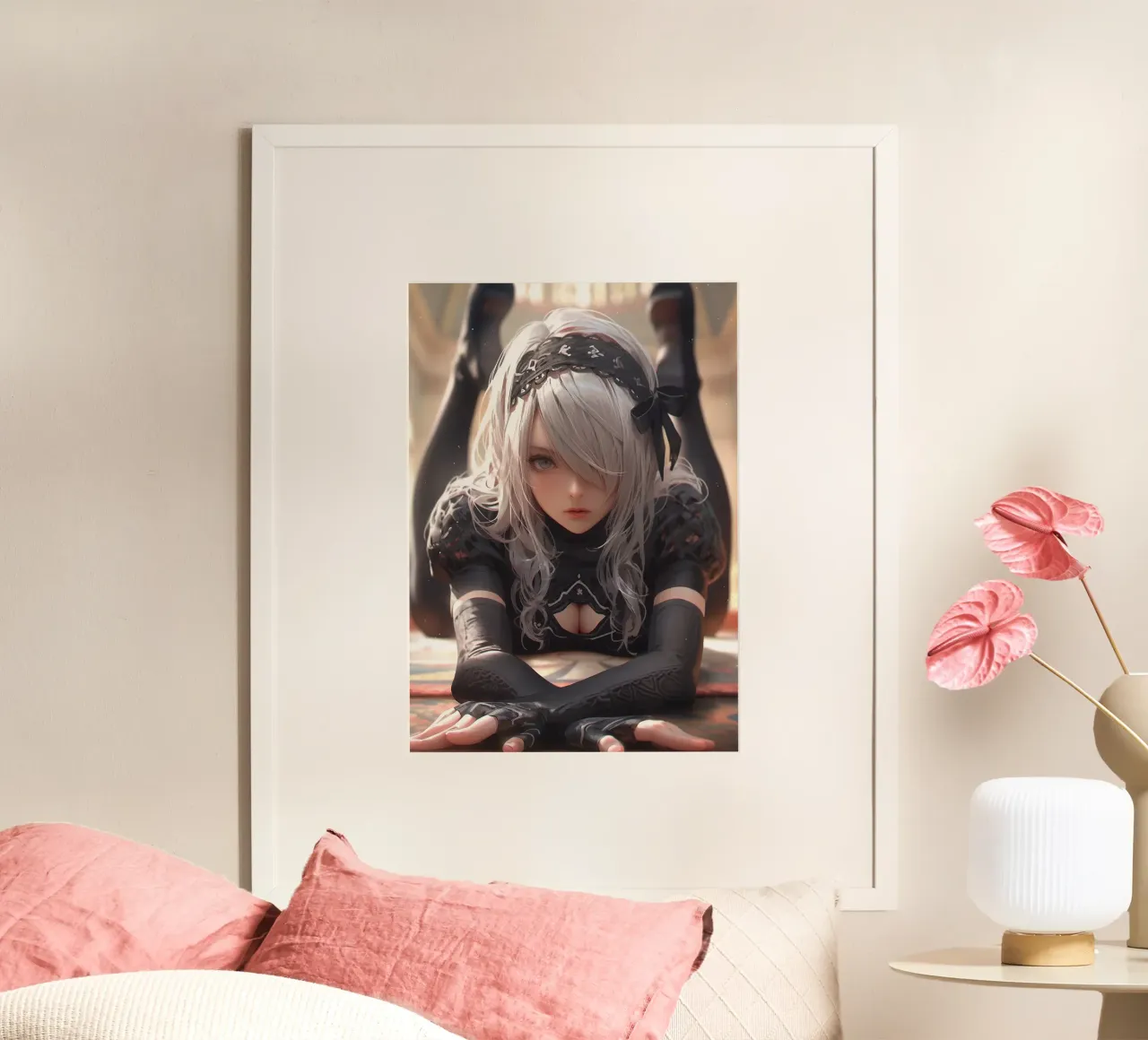 2B Nier Automata poster con telaio in alluminio da Fleur de Lys