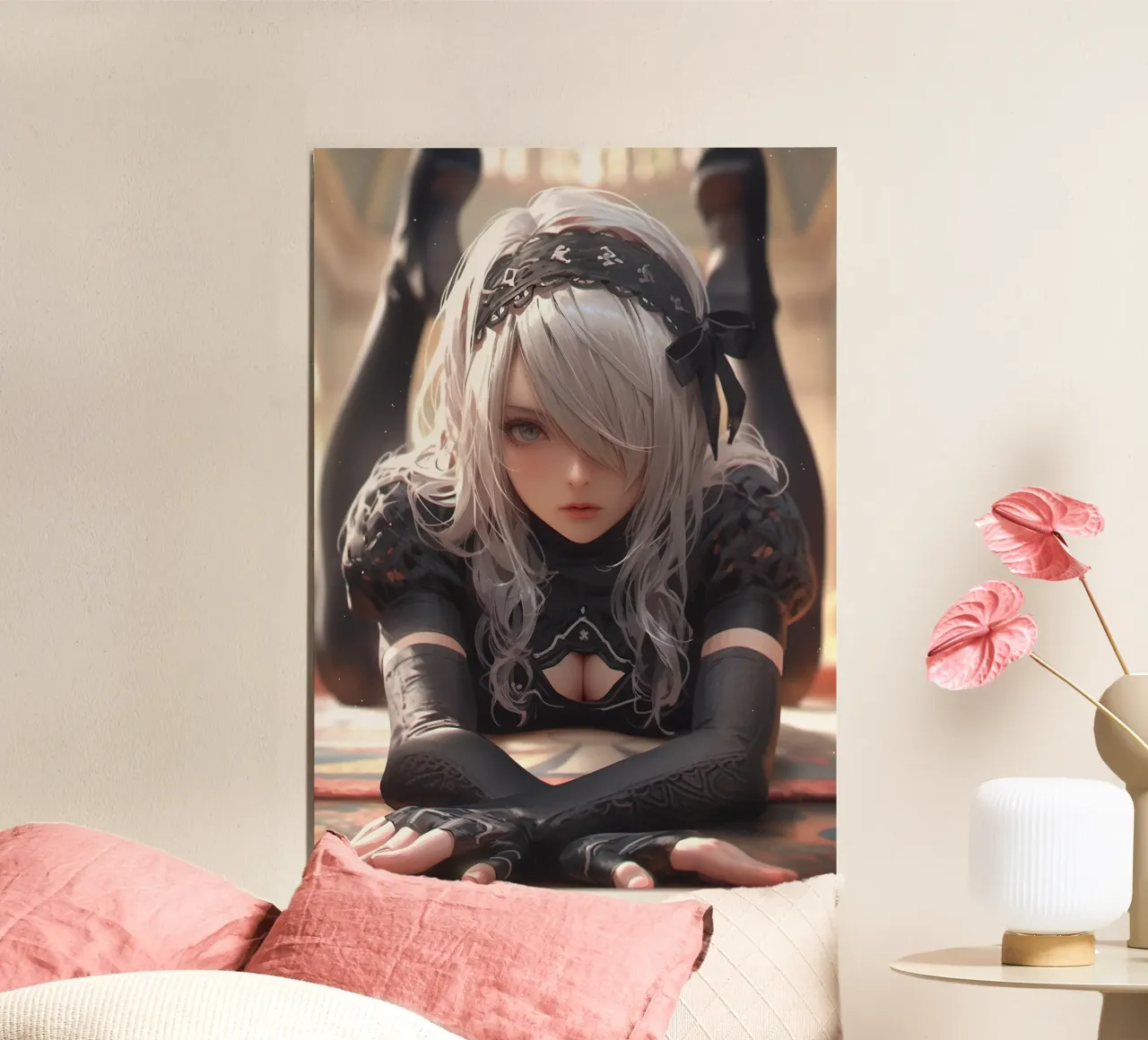 2B Nier Automata poster con telaio in alluminio da Fleur de Lys
