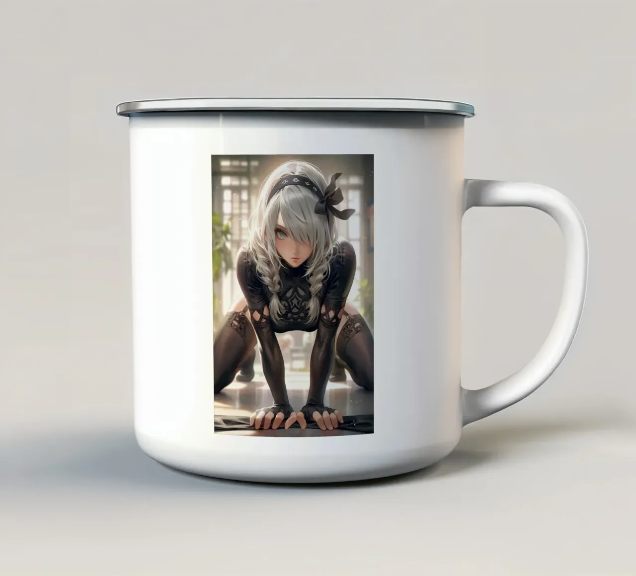 2B Nier Automata tazza in smalto da Fleur de Lys
