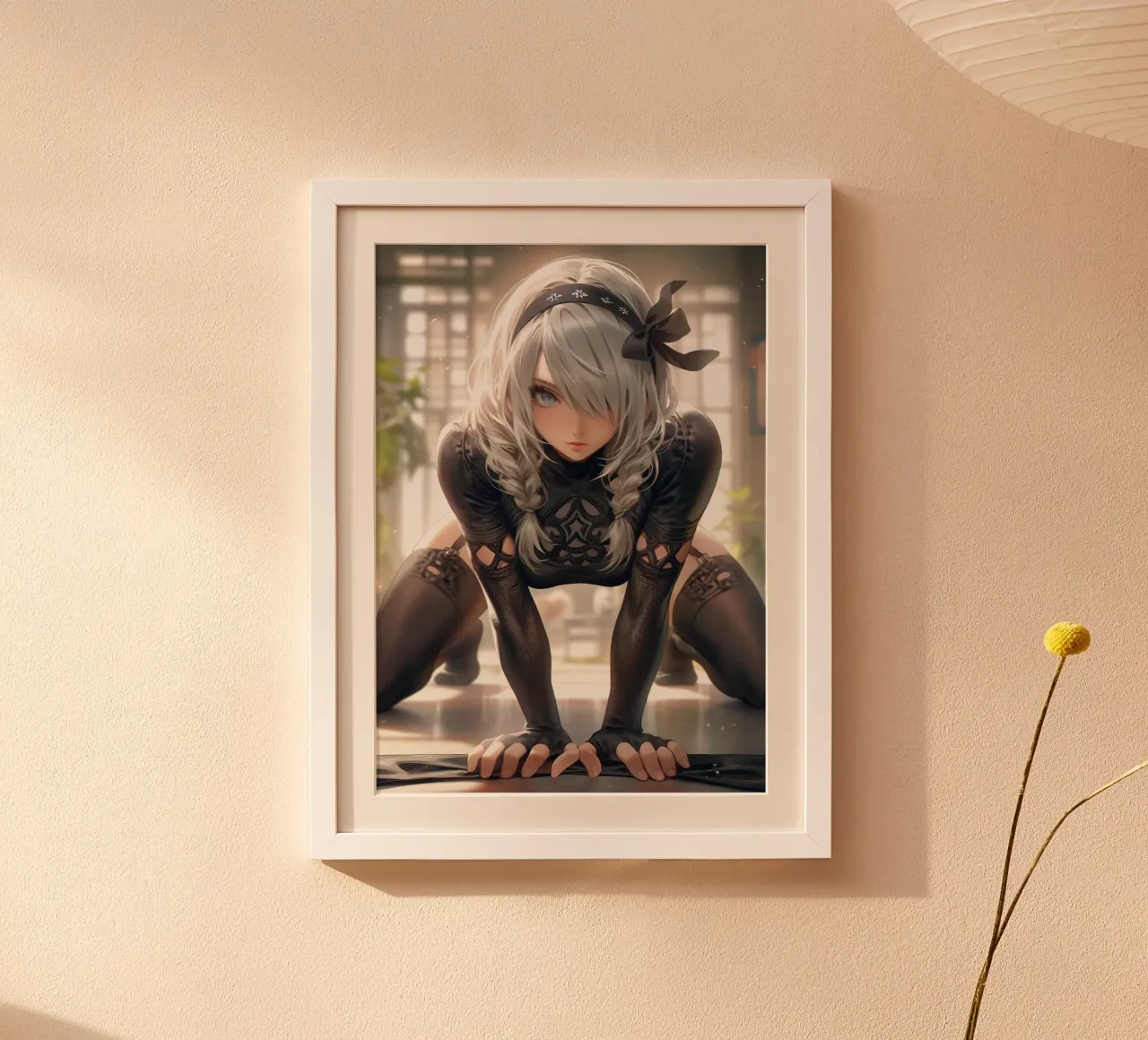 2B Nier Automata poster con telaio in alluminio da Fleur de Lys