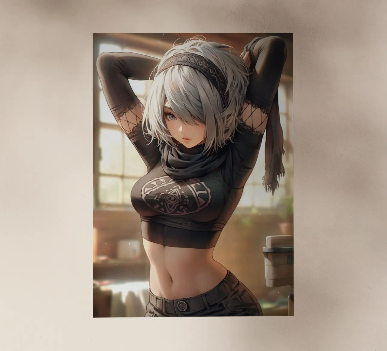 2B Nier Automata pellicola backlit da Fleur de Lys