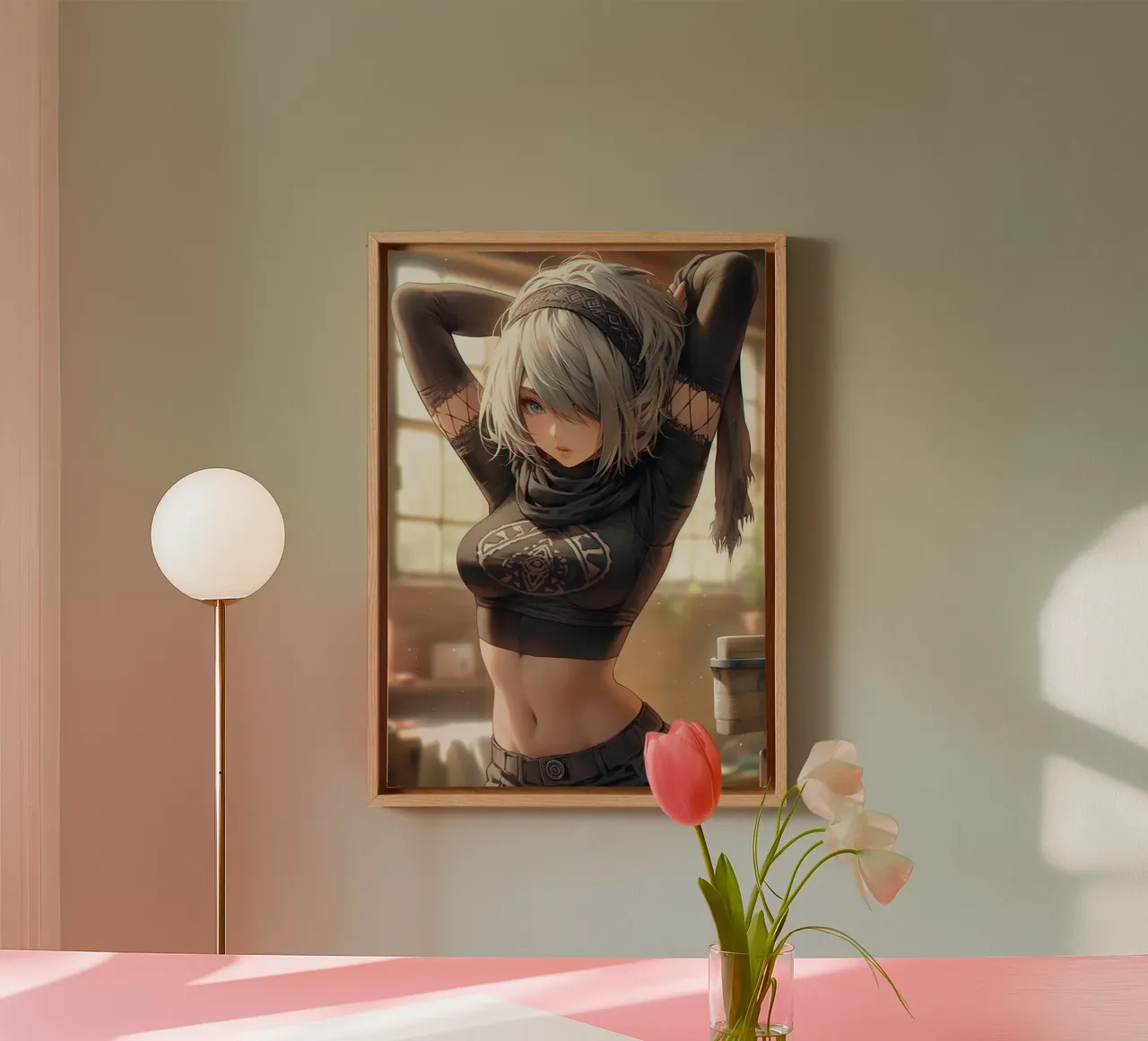 2B Nier Automata tela con Cornice a cassetta da Fleur de Lys