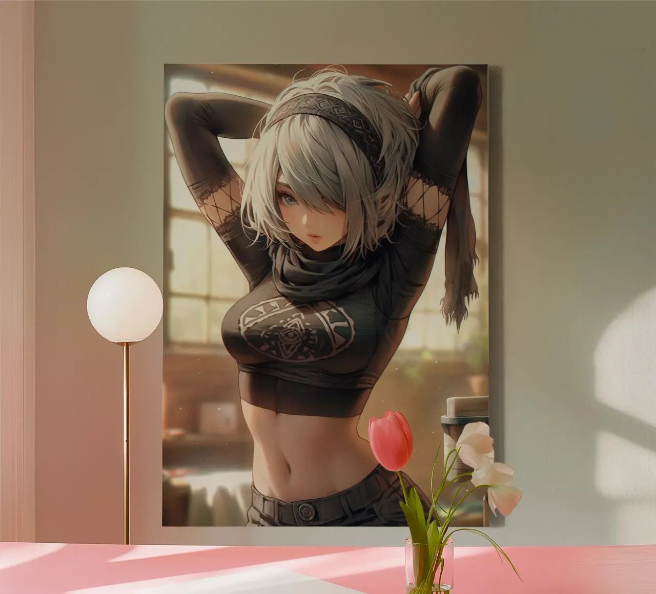 2B Nier Automata tela con Cornice a cassetta da Fleur de Lys