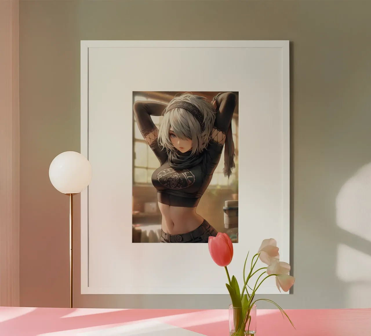 2B Nier Automata poster met houten frame van Fleur de Lys